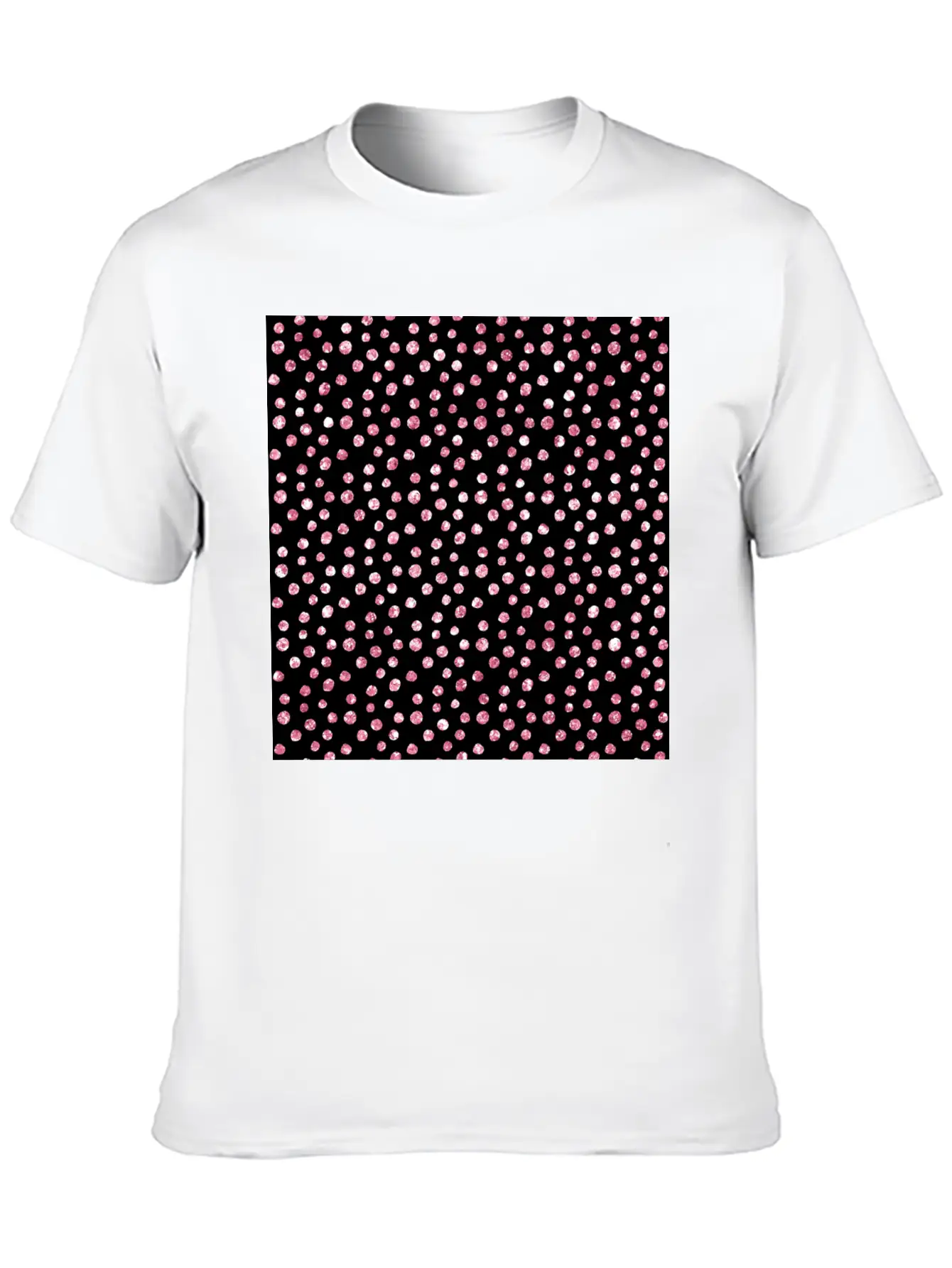 Black Pink Spots Pattern Classic Cotton Tee – Unisex Comfort For Any Season
