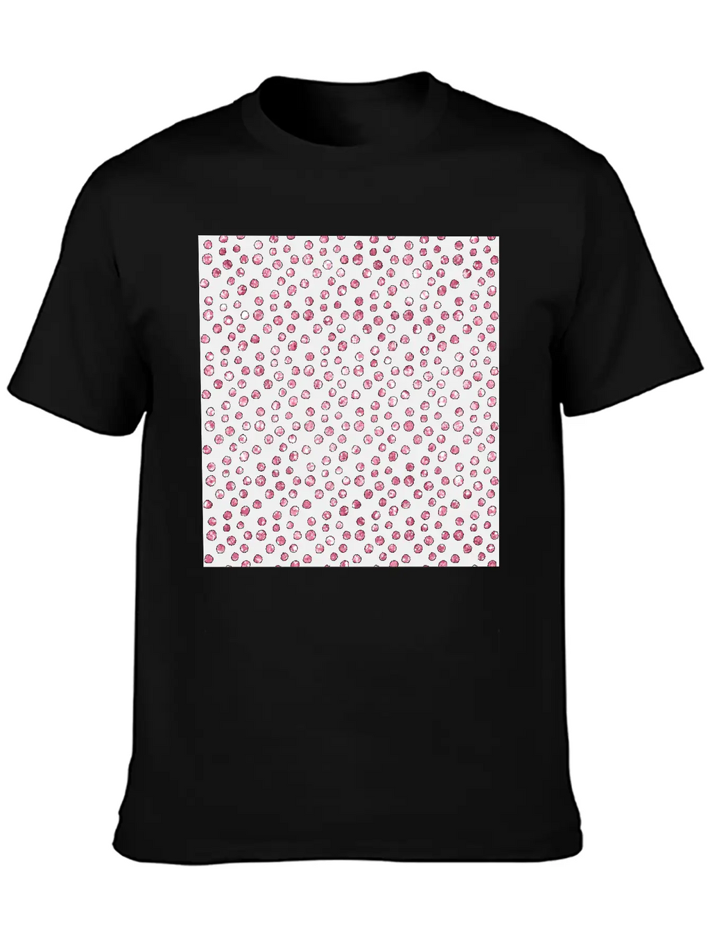 Black Pink Spots Pattern Classic Cotton Tee – Unisex Comfort For Any Season