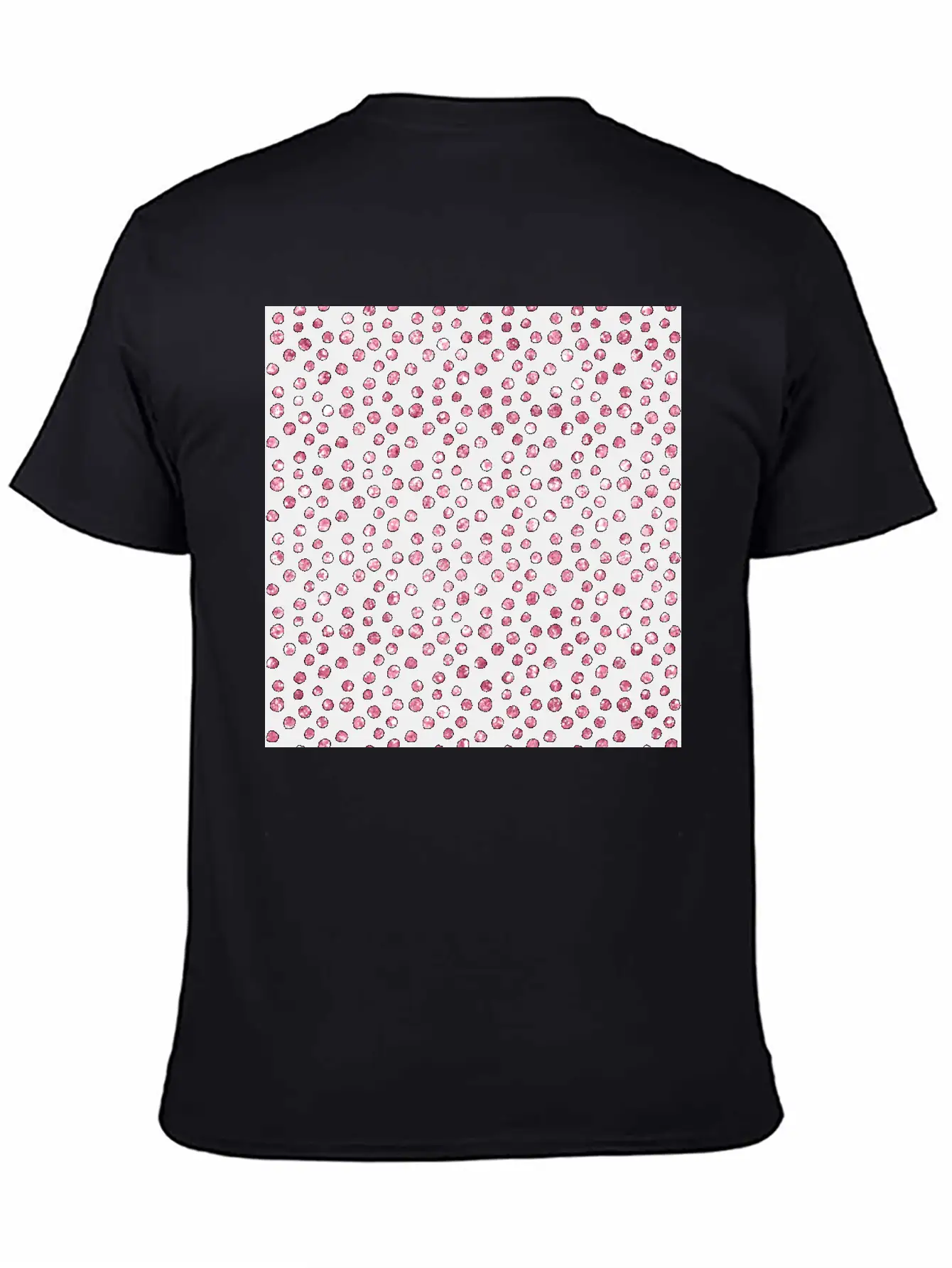 Black Pink Spots Pattern Classic Cotton Tee – Unisex Comfort For Any Season