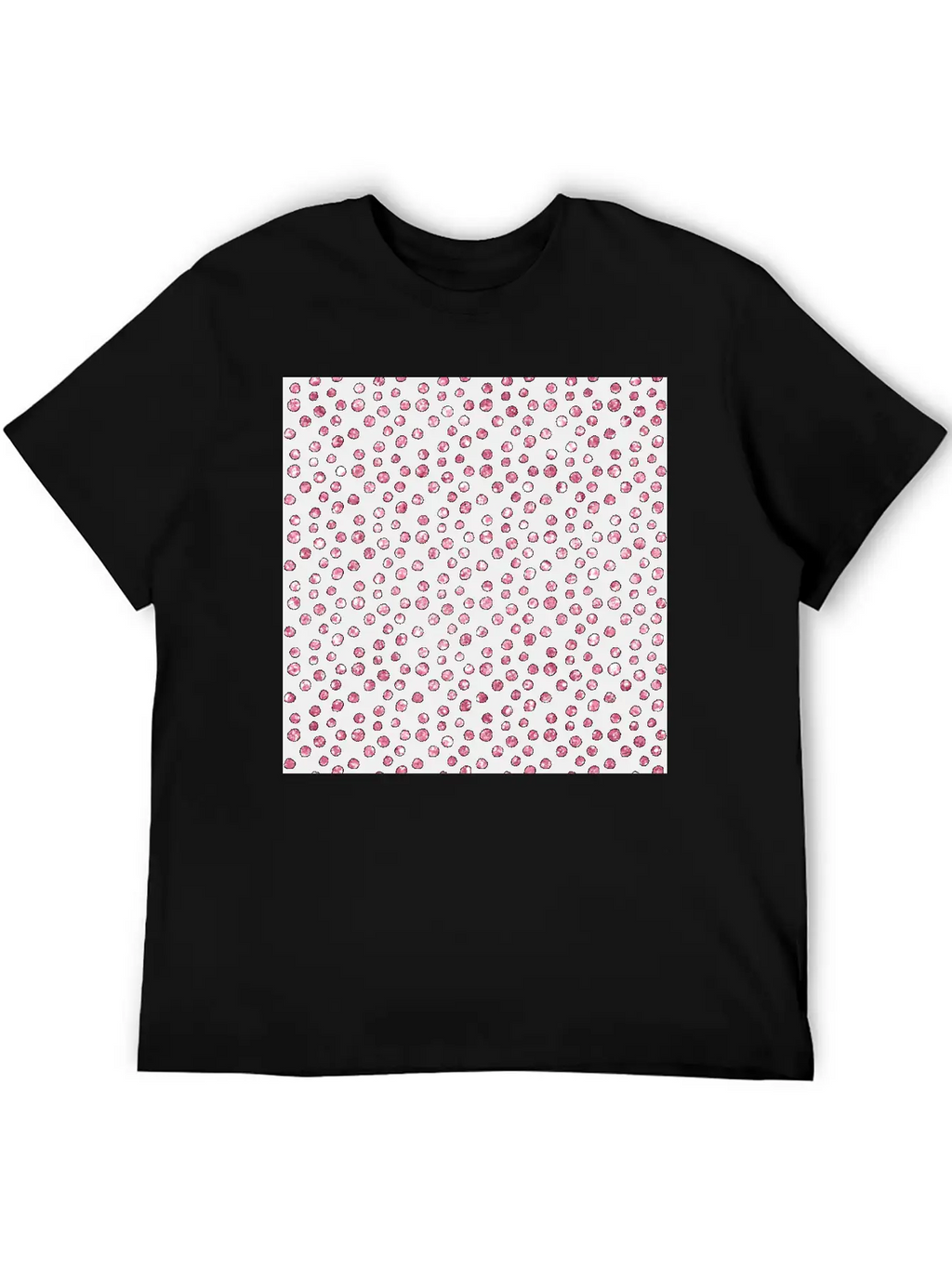 Black Pink Spots Pattern Classic Cotton Tee – Unisex Comfort For Any Season