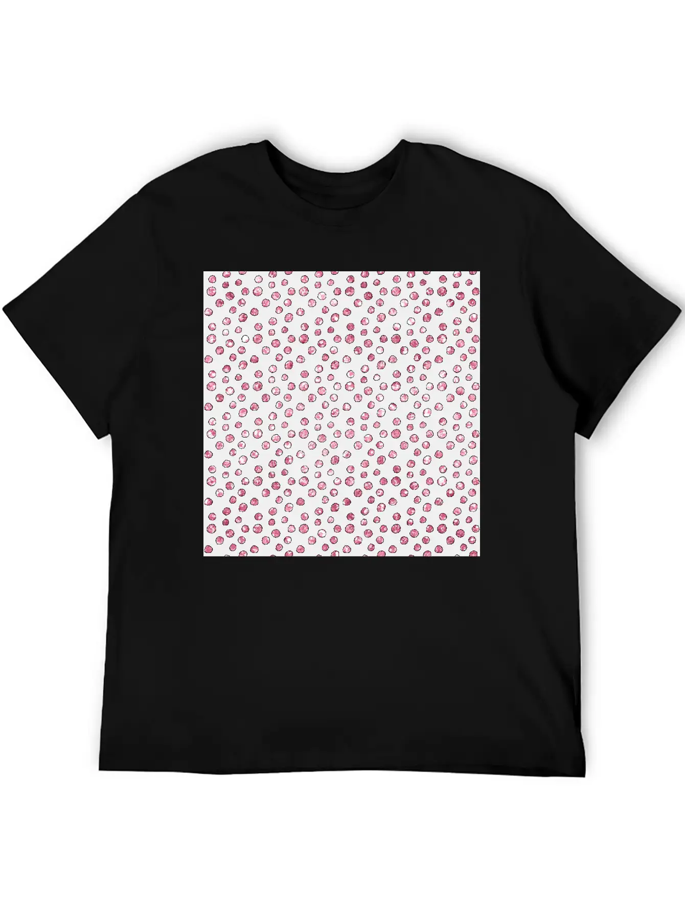 Black Pink Spots Pattern Classic Cotton Tee – Unisex Comfort For Any Season