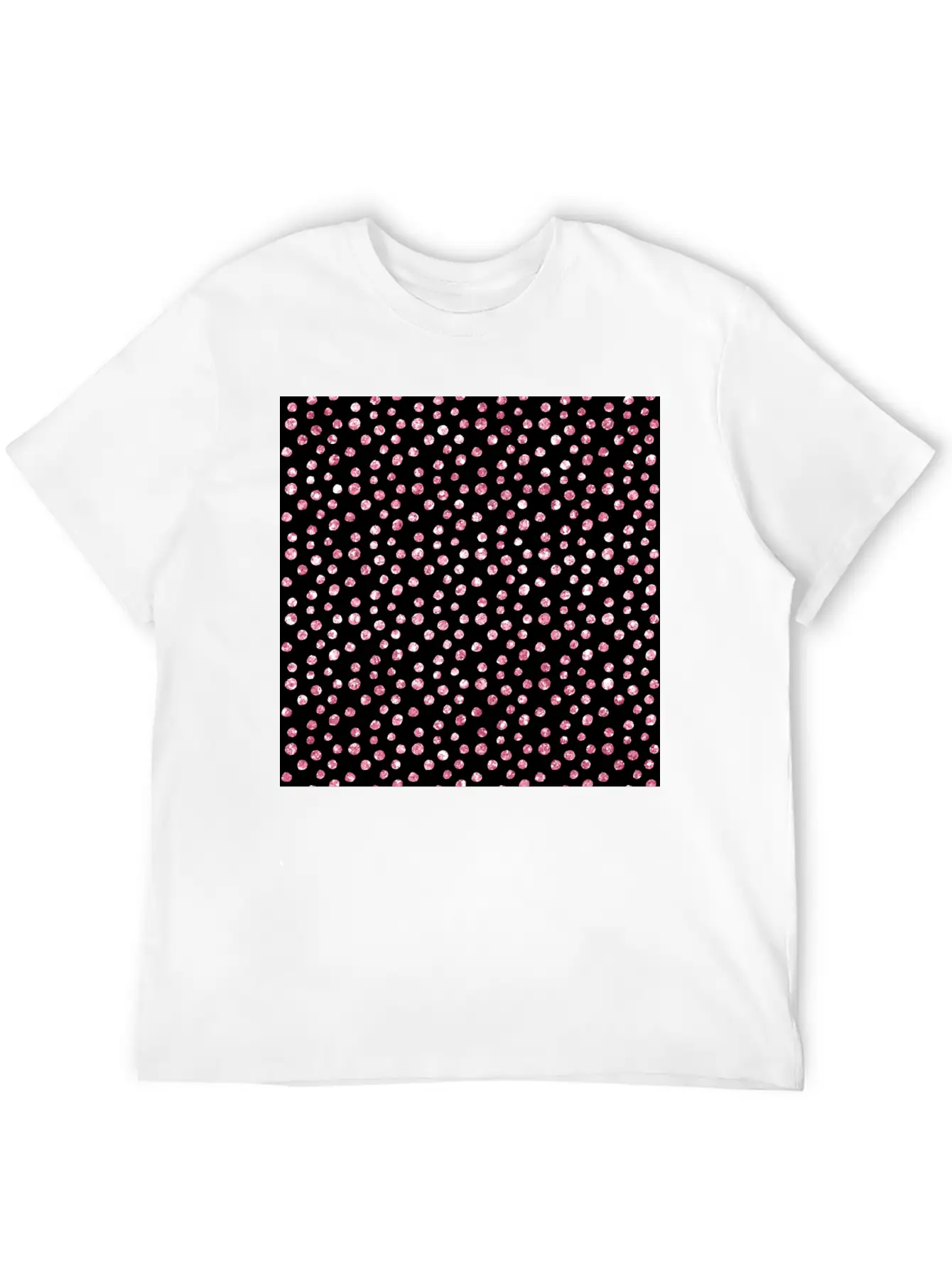 Black Pink Spots Pattern Classic Cotton Tee – Unisex Comfort For Any Season