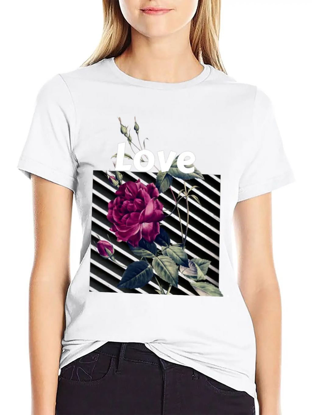 Black Rose Streetwear Aesthetic Classic Cotton Tee – Unisex Comfort For Any Season