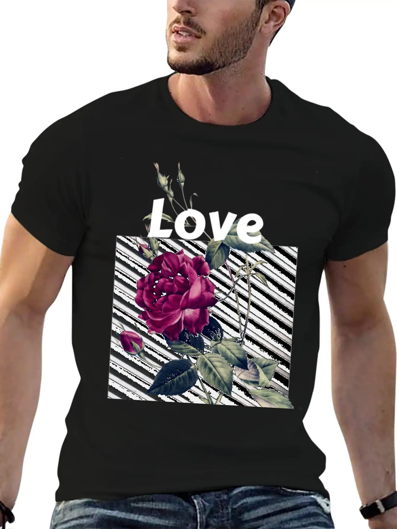 Black Rose Streetwear Aesthetic Classic Cotton Tee – Unisex Comfort For Any Season