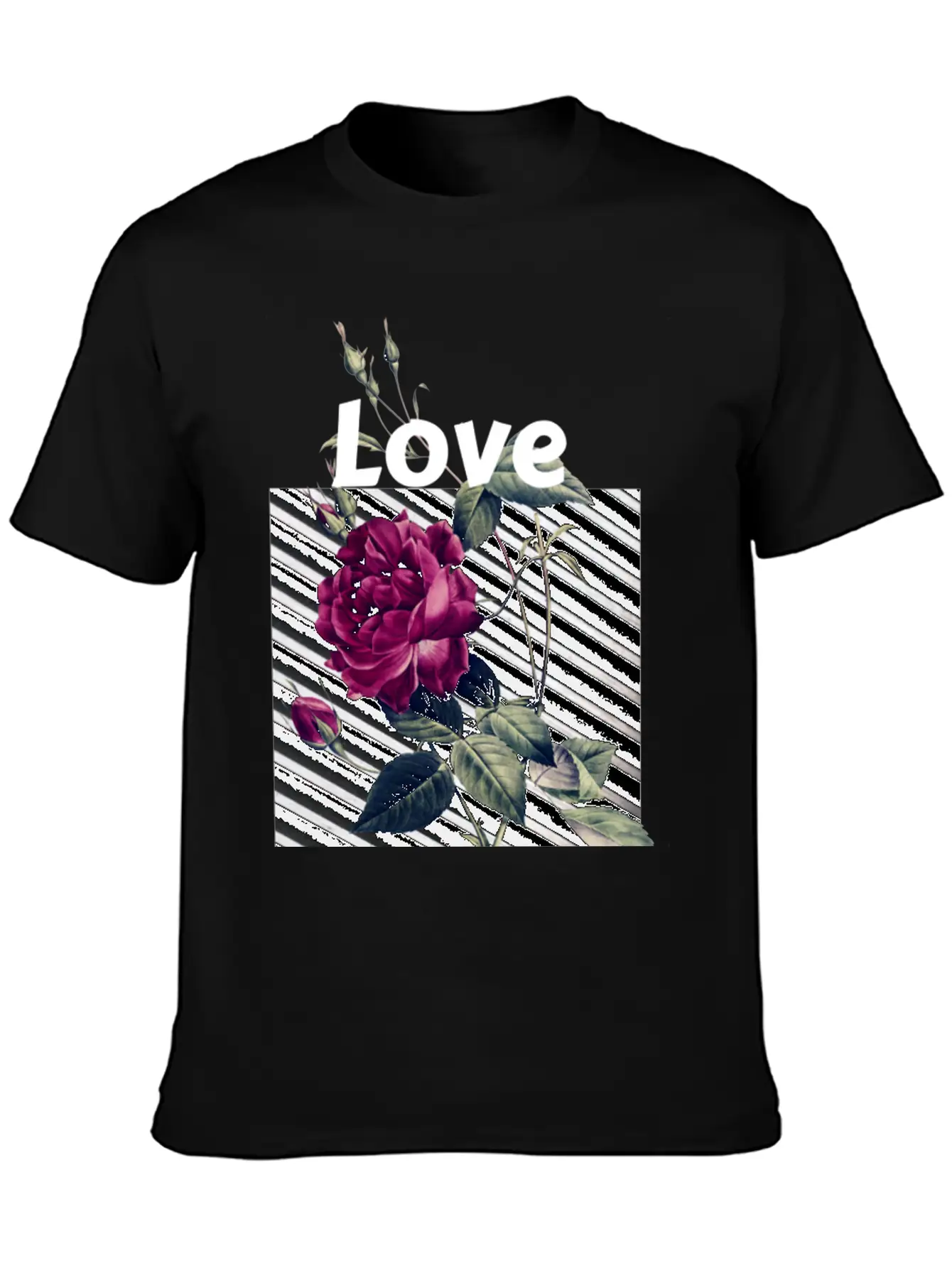 Black Rose Streetwear Aesthetic Classic Cotton Tee – Unisex Comfort For Any Season