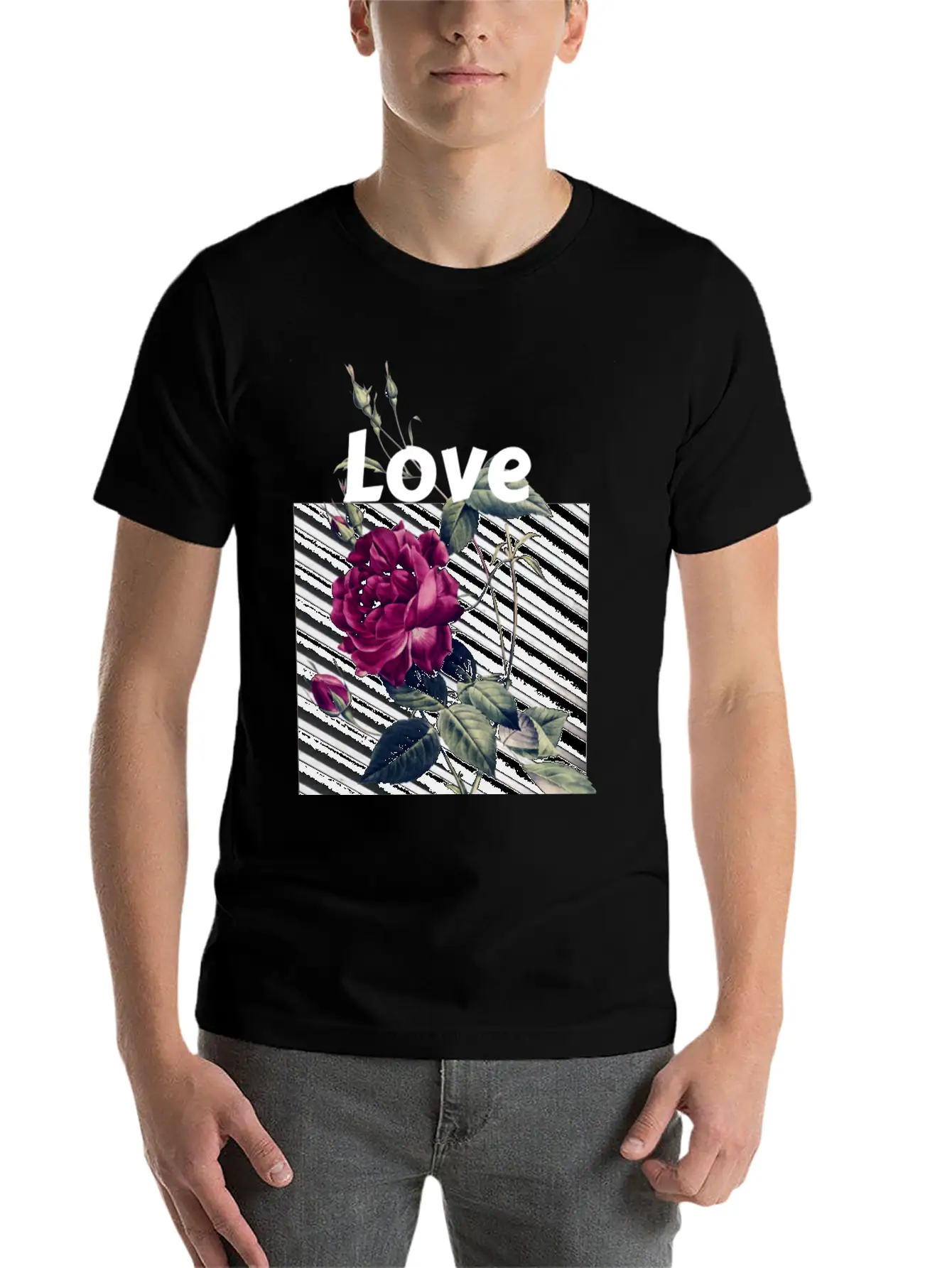 Black Rose Streetwear Aesthetic Classic Cotton Tee – Unisex Comfort For Any Season