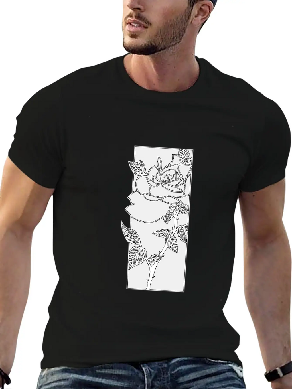 Black T Shirtblack Rose T Shirt Timeless Short Sleeve Tee – Comfy And Minimalist Design