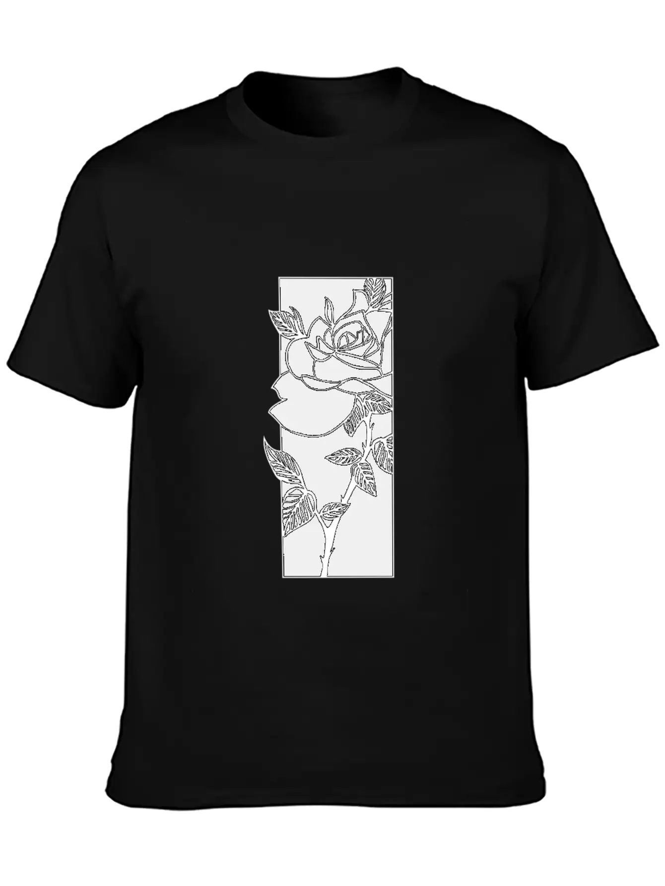 Black T Shirtblack Rose T Shirt Timeless Short Sleeve Tee – Comfy And Minimalist Design