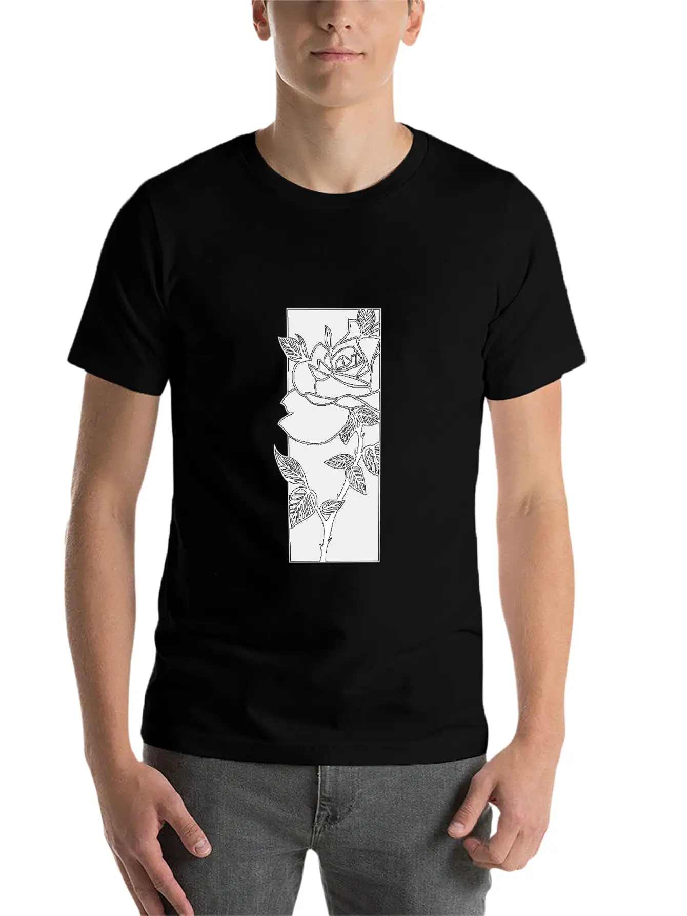 Black T Shirtblack Rose T Shirt Timeless Short Sleeve Tee – Comfy And Minimalist Design