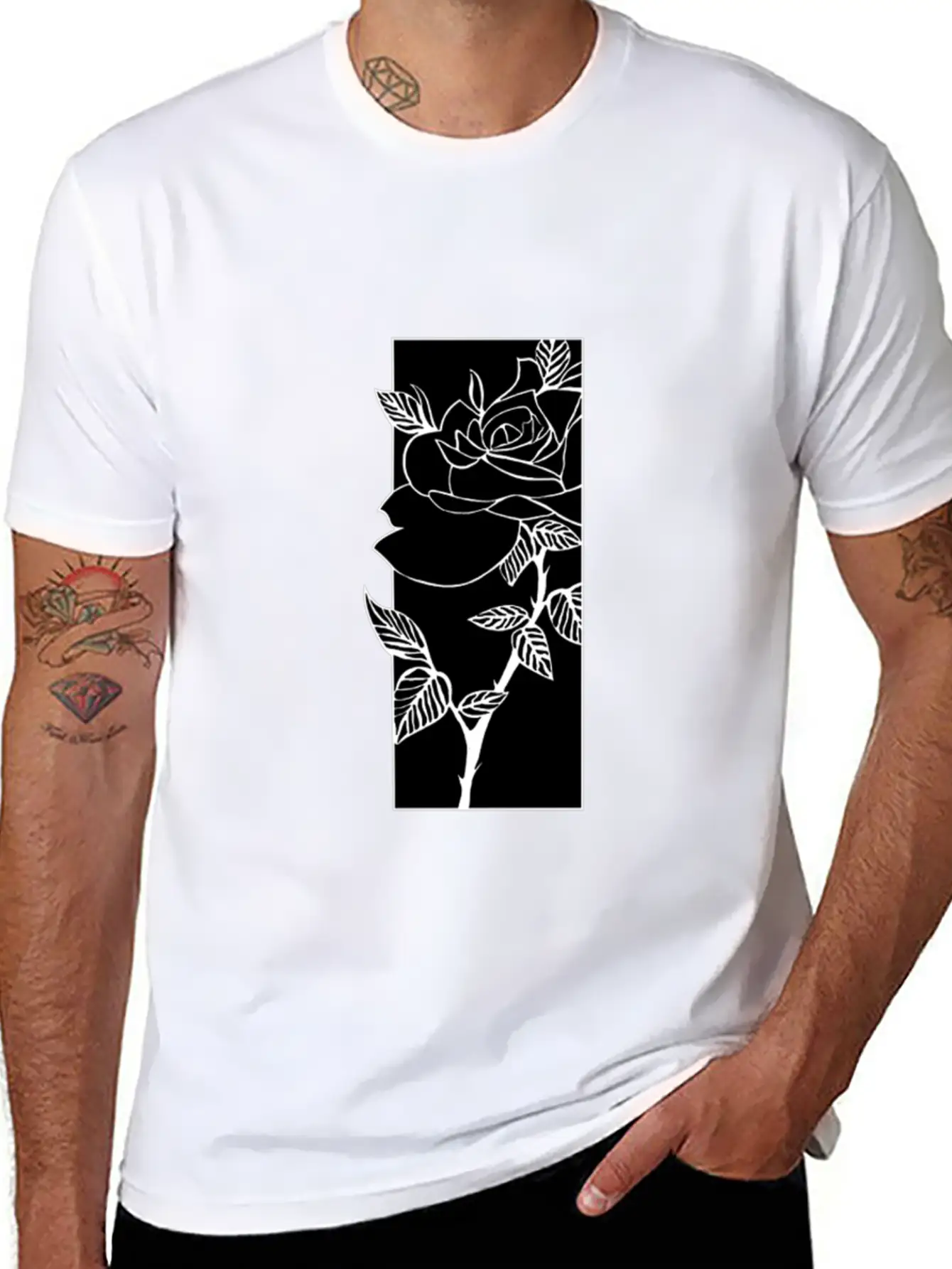 Black T Shirtblack Rose T Shirt Timeless Short Sleeve Tee – Comfy And Minimalist Design