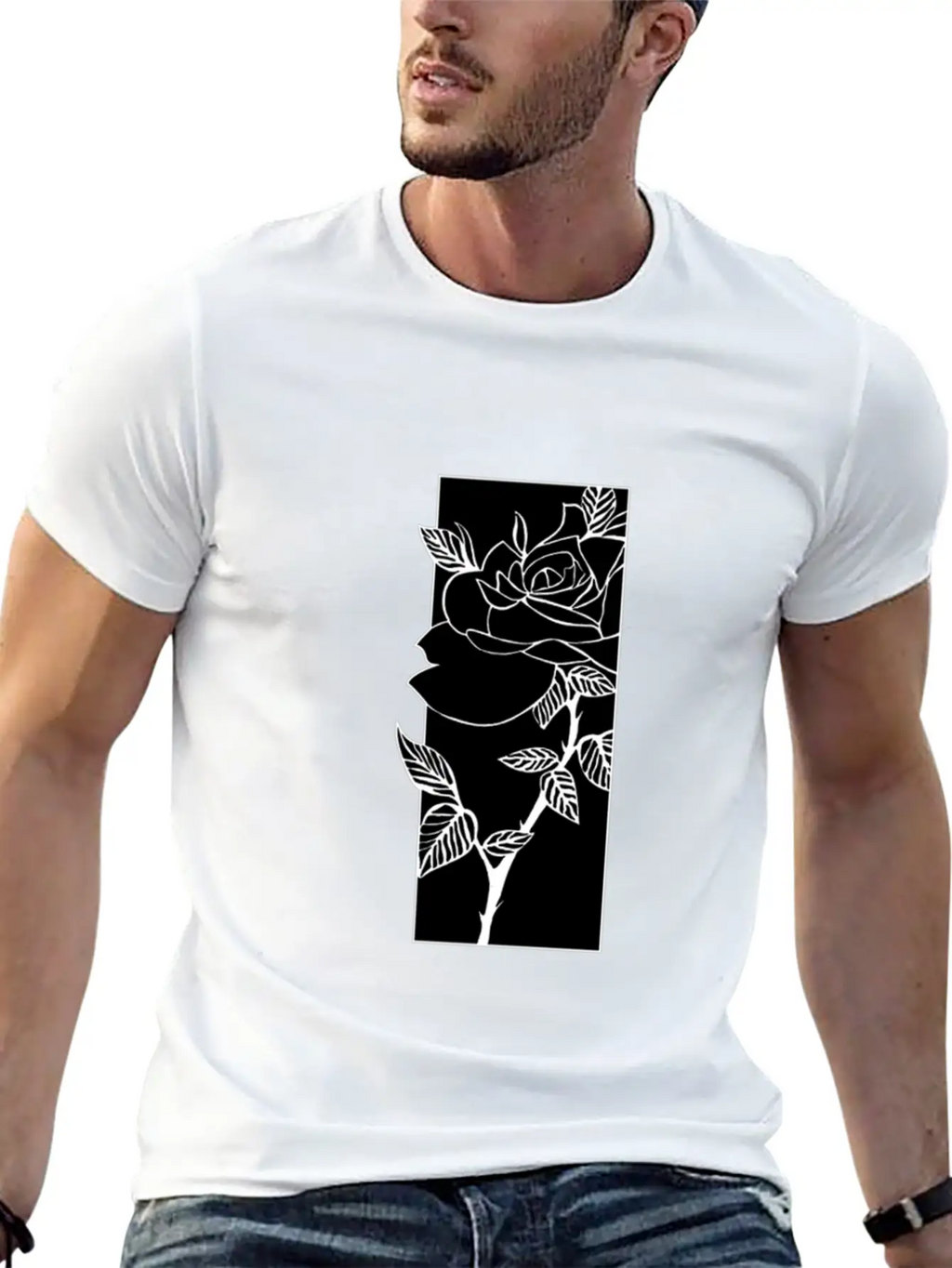 Black T Shirtblack Rose T Shirt Timeless Short Sleeve Tee – Comfy And Minimalist Design