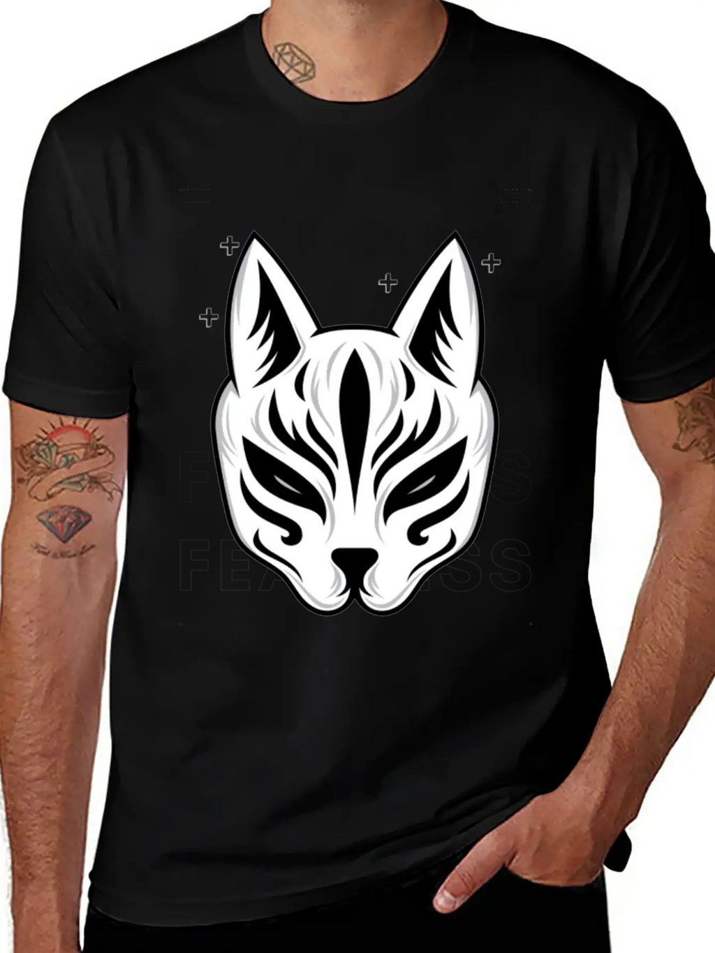 Black White Modern Fearless T Shirt Design Stylish Everyday T-Shirt – Unisex Basic Cotton Tee