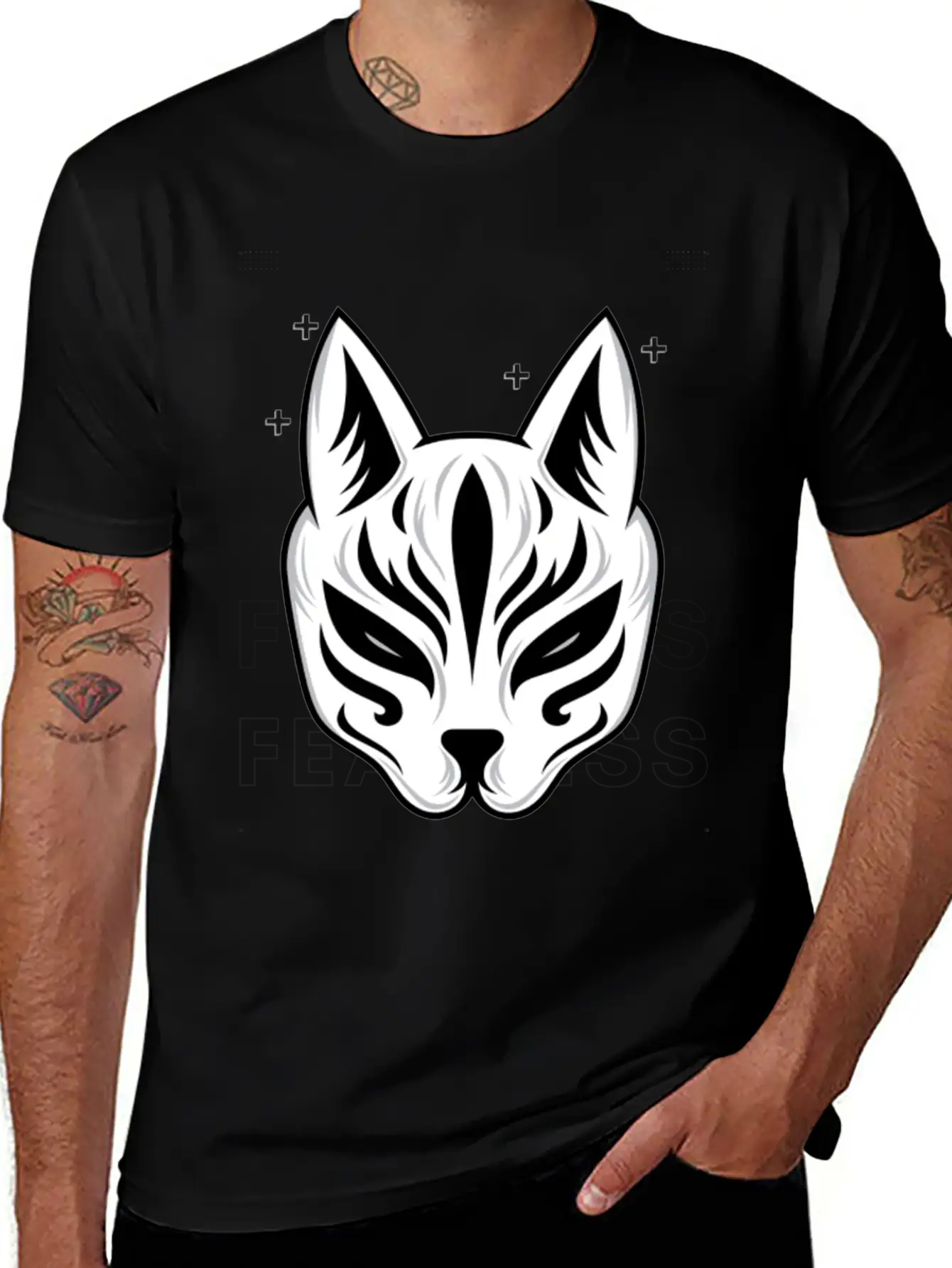 Black White Modern Fearless T Shirt Design Stylish Everyday T-Shirt – Unisex Basic Cotton Tee