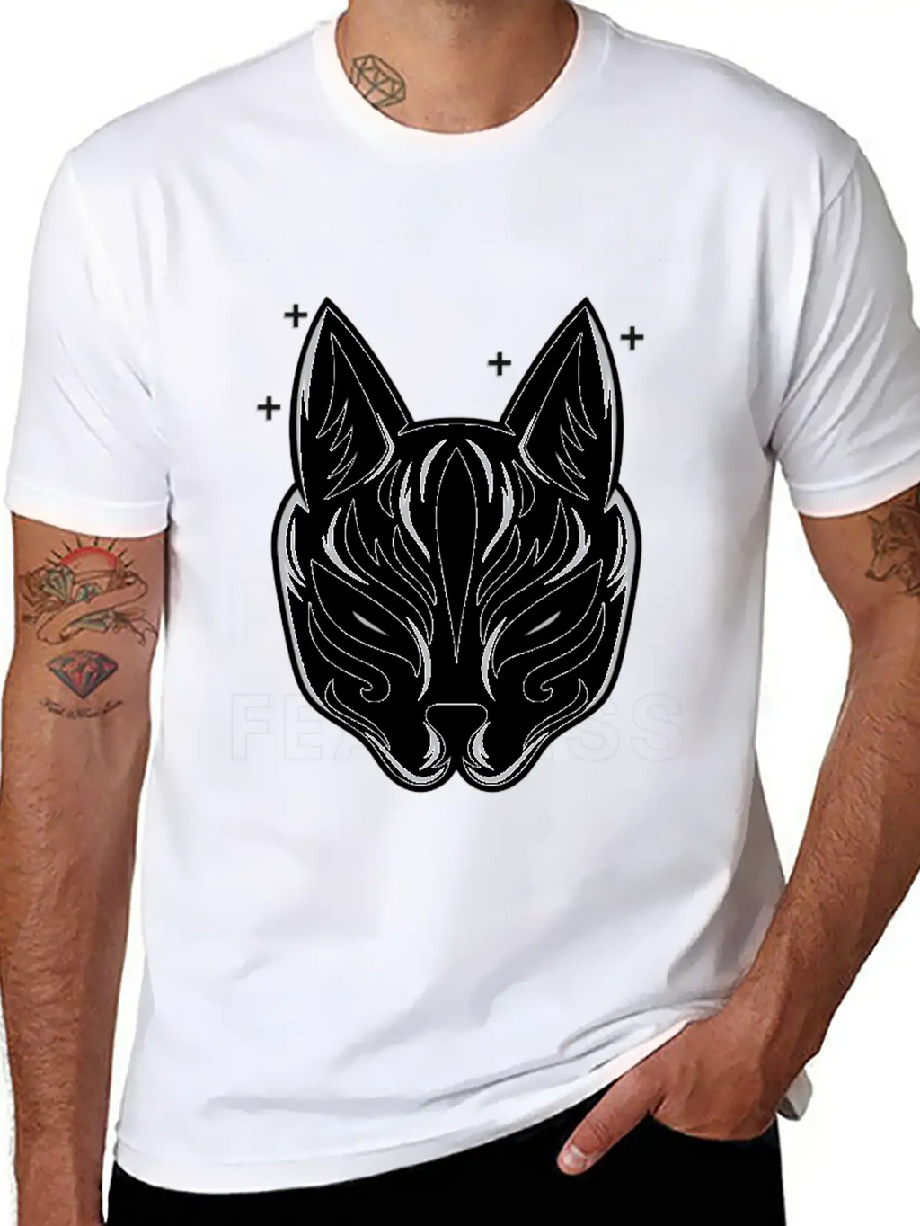 Black White Modern Fearless T Shirt Design Stylish Everyday T-Shirt – Unisex Basic Cotton Tee
