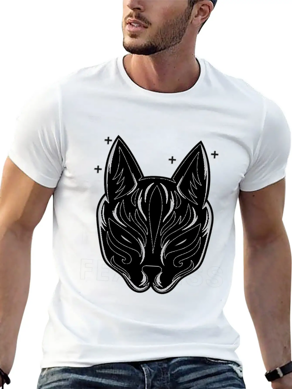 Black White Modern Fearless T Shirt Design Stylish Everyday T-Shirt – Unisex Basic Cotton Tee