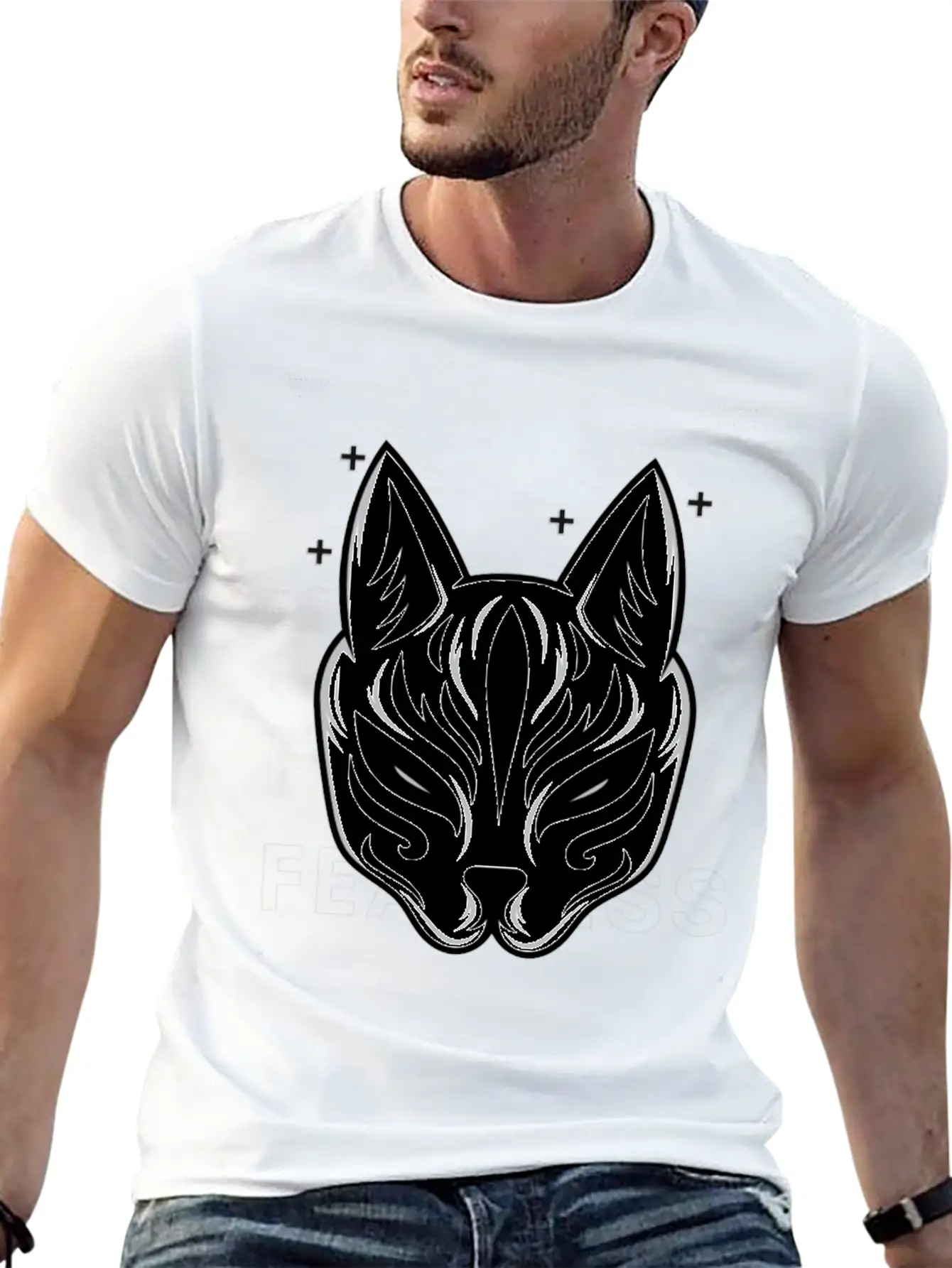 Black White Modern Fearless T Shirt Design Stylish Everyday T-Shirt – Unisex Basic Cotton Tee
