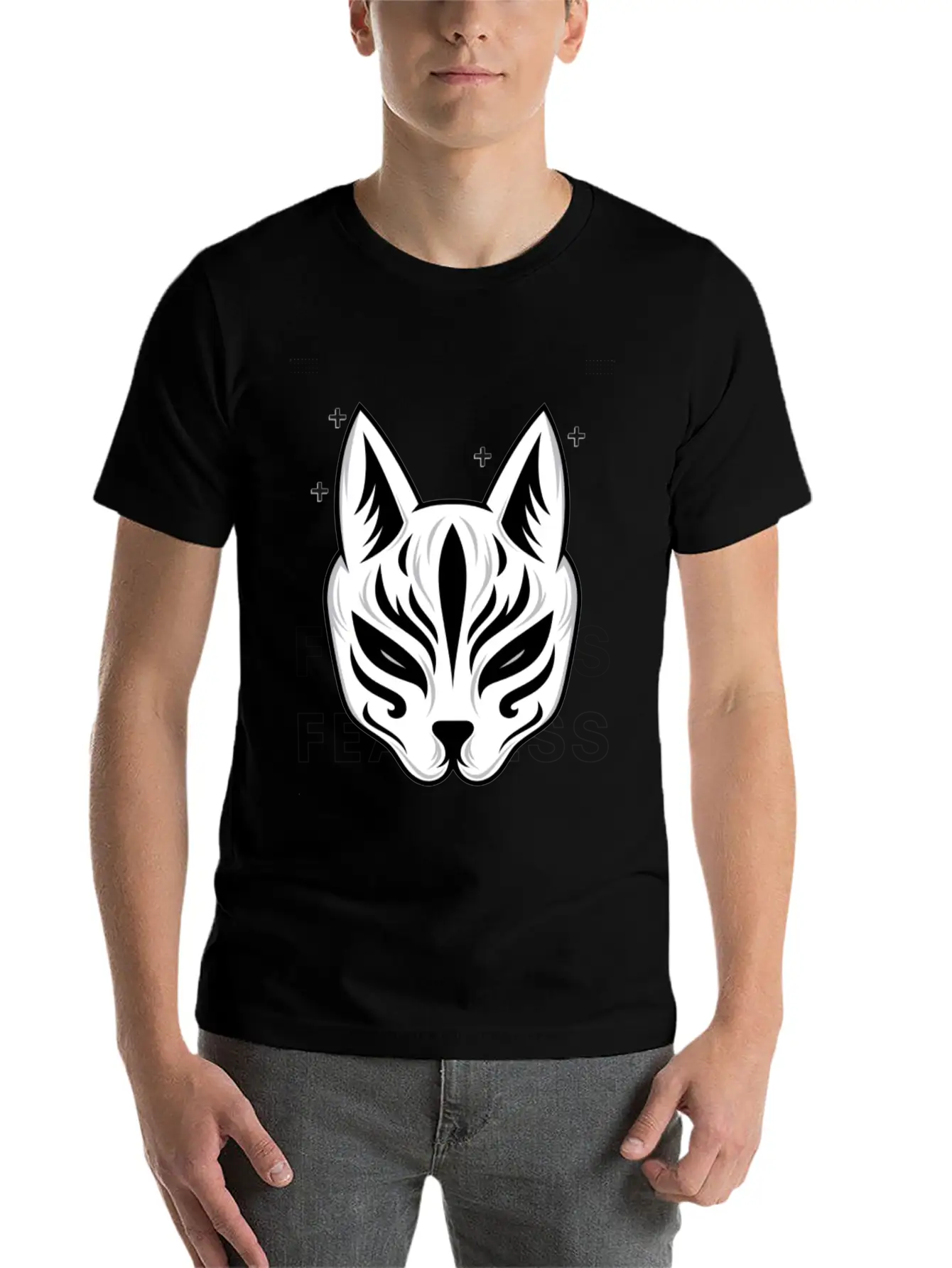 Black White Modern Fearless T Shirt Design Stylish Everyday T-Shirt – Unisex Basic Cotton Tee