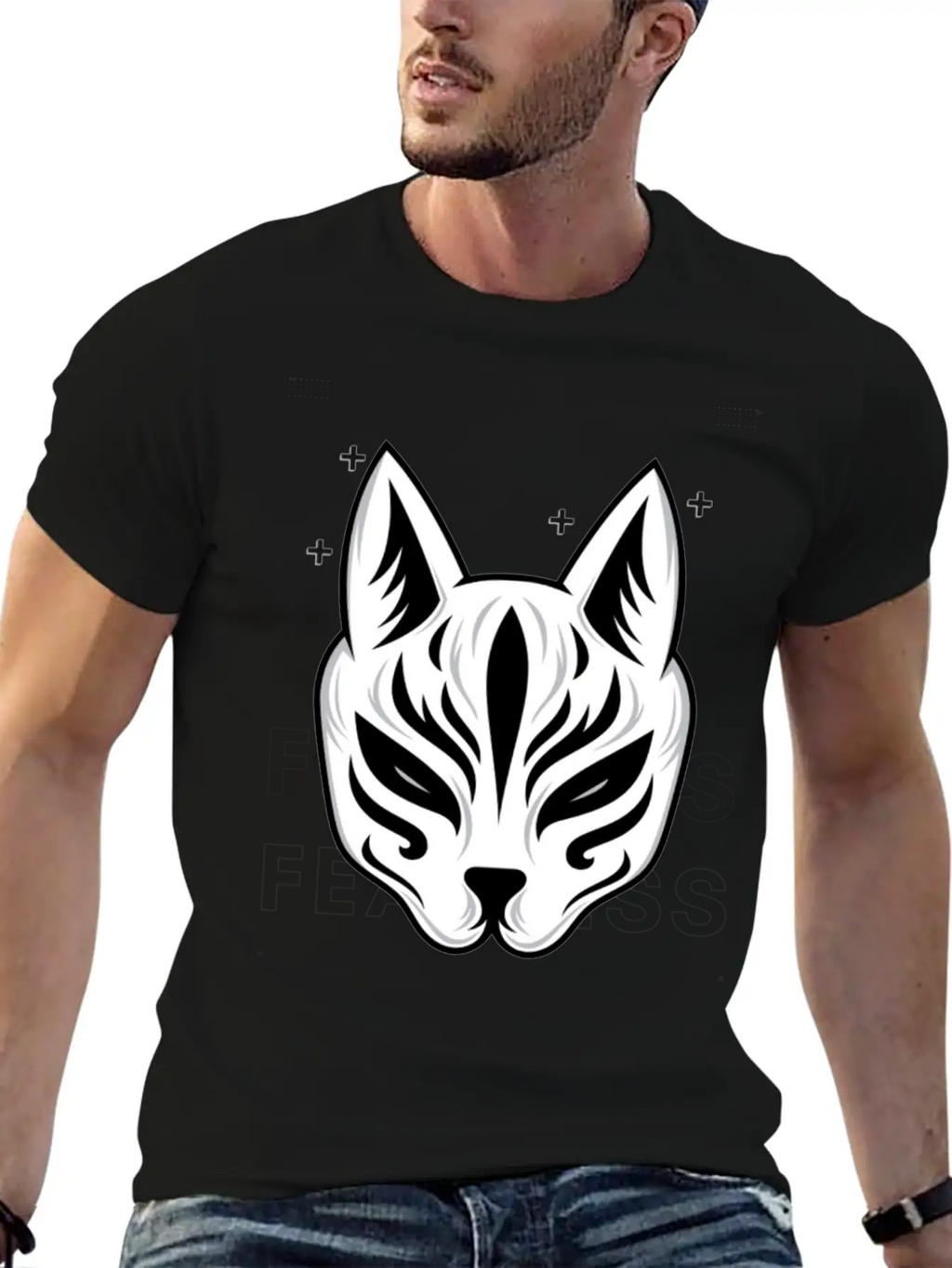 Black White Modern Fearless T Shirt Design Stylish Everyday T-Shirt – Unisex Basic Cotton Tee