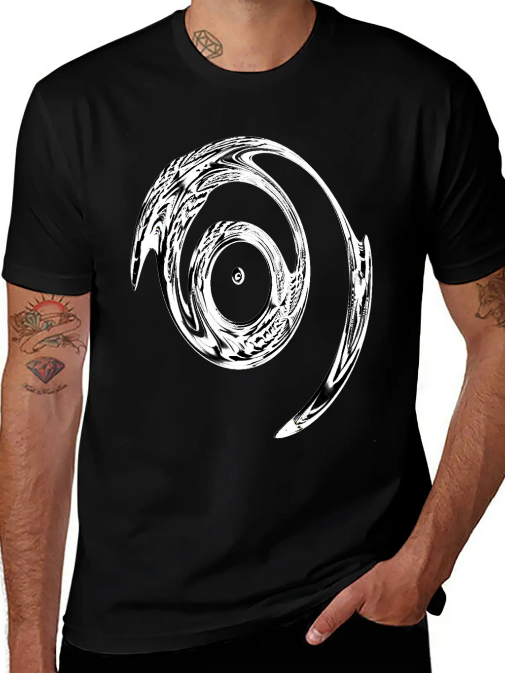 Black White Tribal Linear Timeless Short Sleeve Tee – Comfy And Minimalist Design