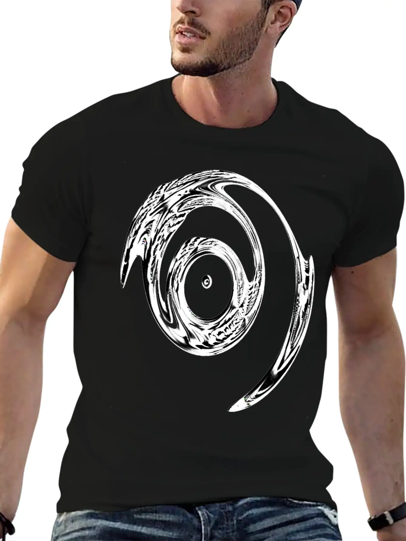 Black White Tribal Linear Timeless Short Sleeve Tee – Comfy And Minimalist Design