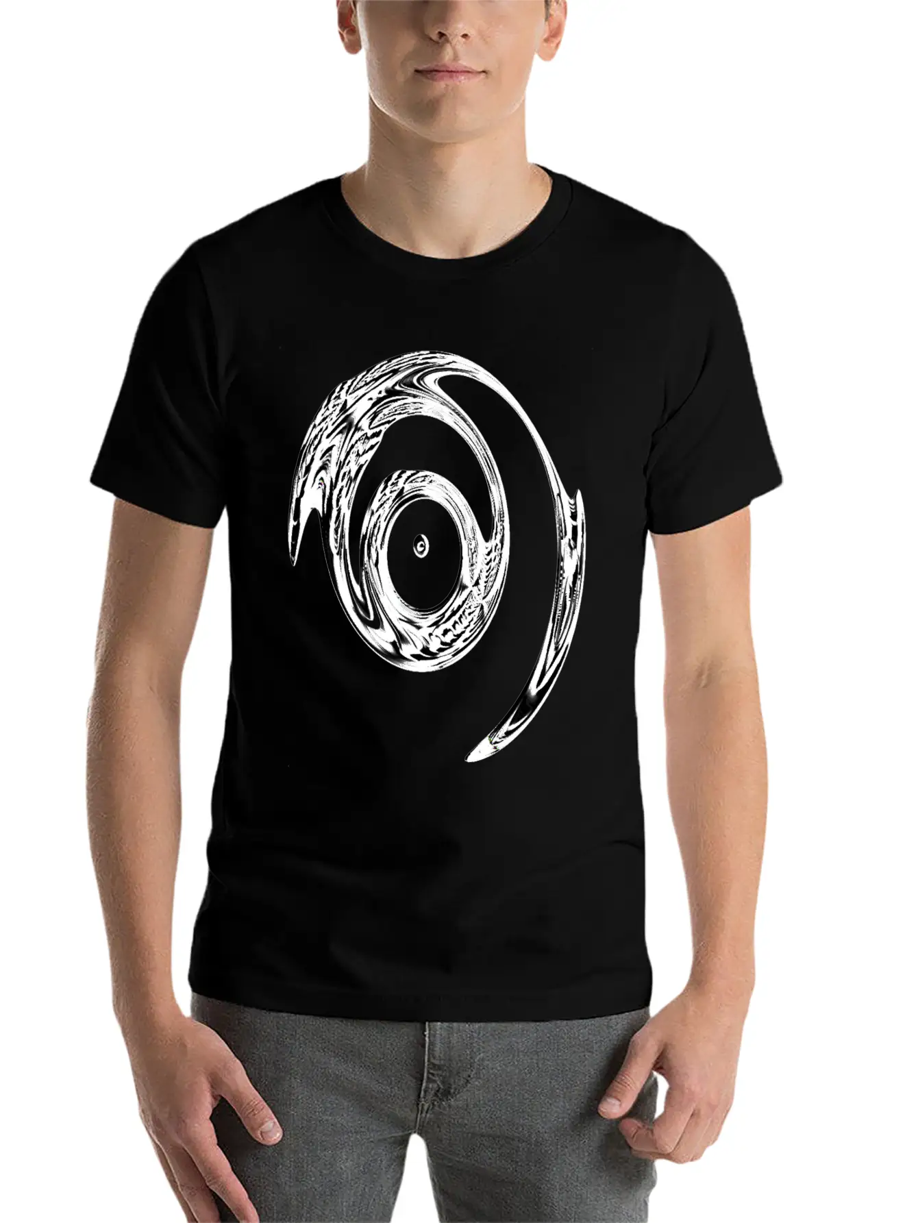Black White Tribal Linear Timeless Short Sleeve Tee – Comfy And Minimalist Design