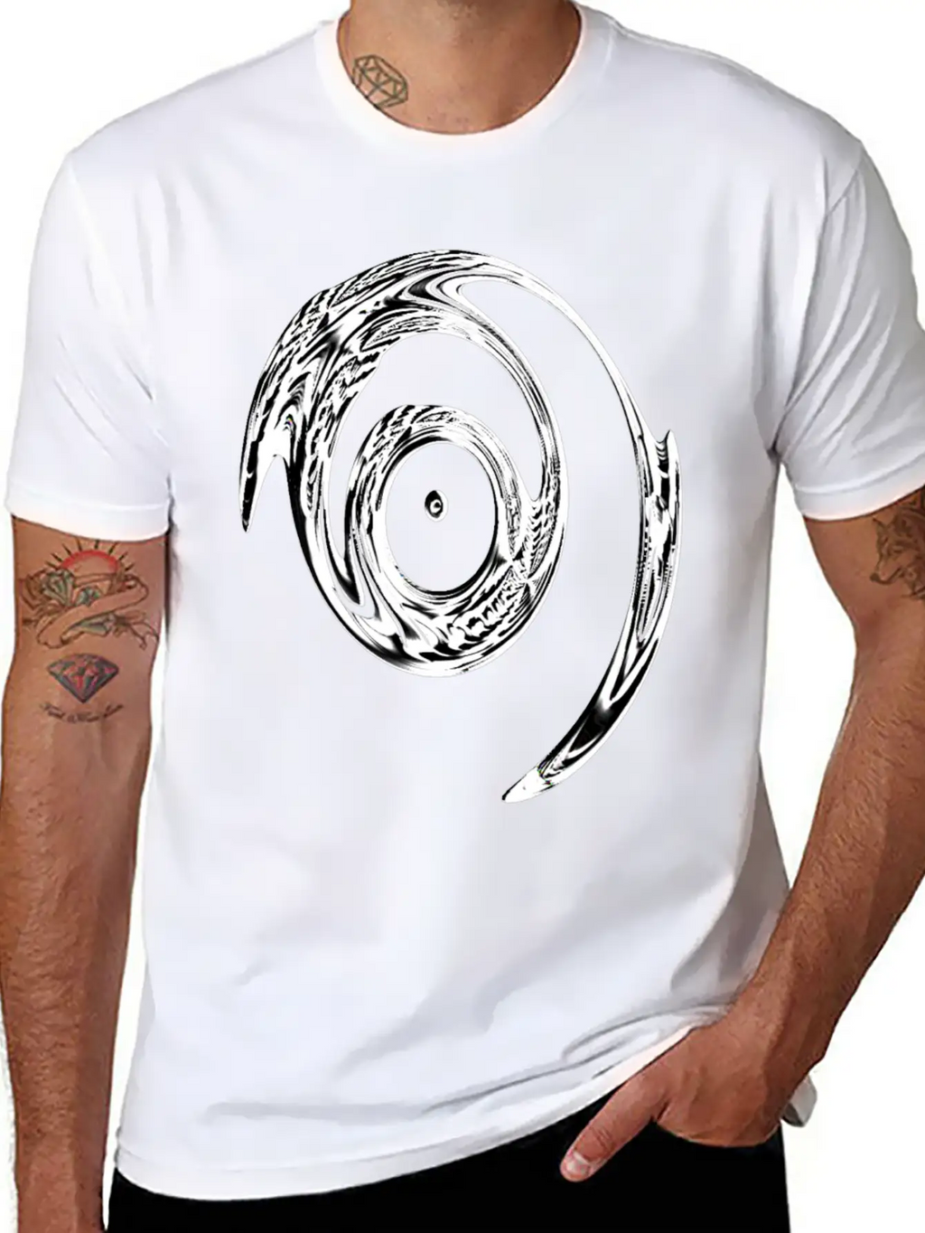 Black White Tribal Linear Timeless Short Sleeve Tee – Comfy And Minimalist Design