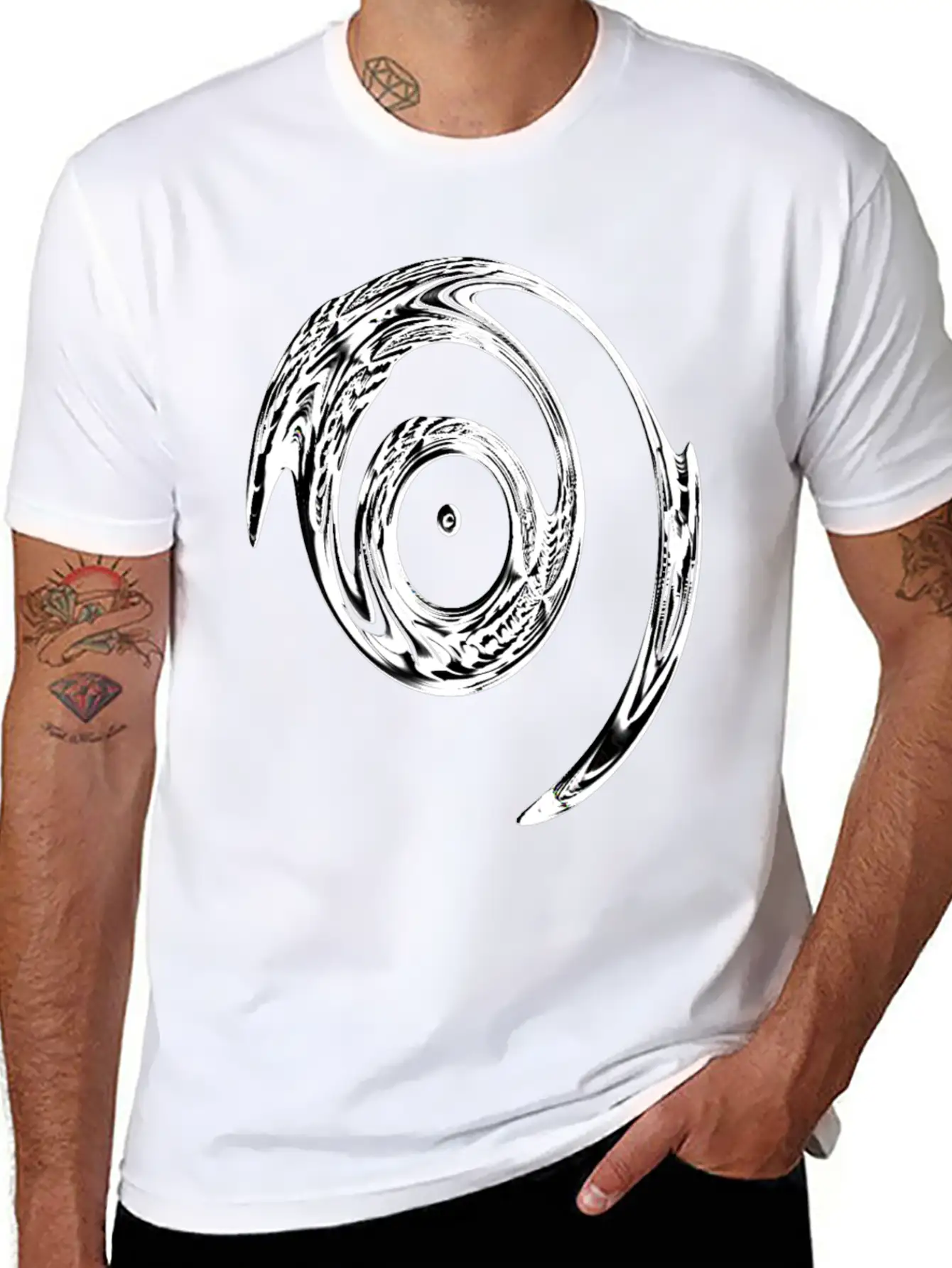 Black White Tribal Linear Timeless Short Sleeve Tee – Comfy And Minimalist Design
