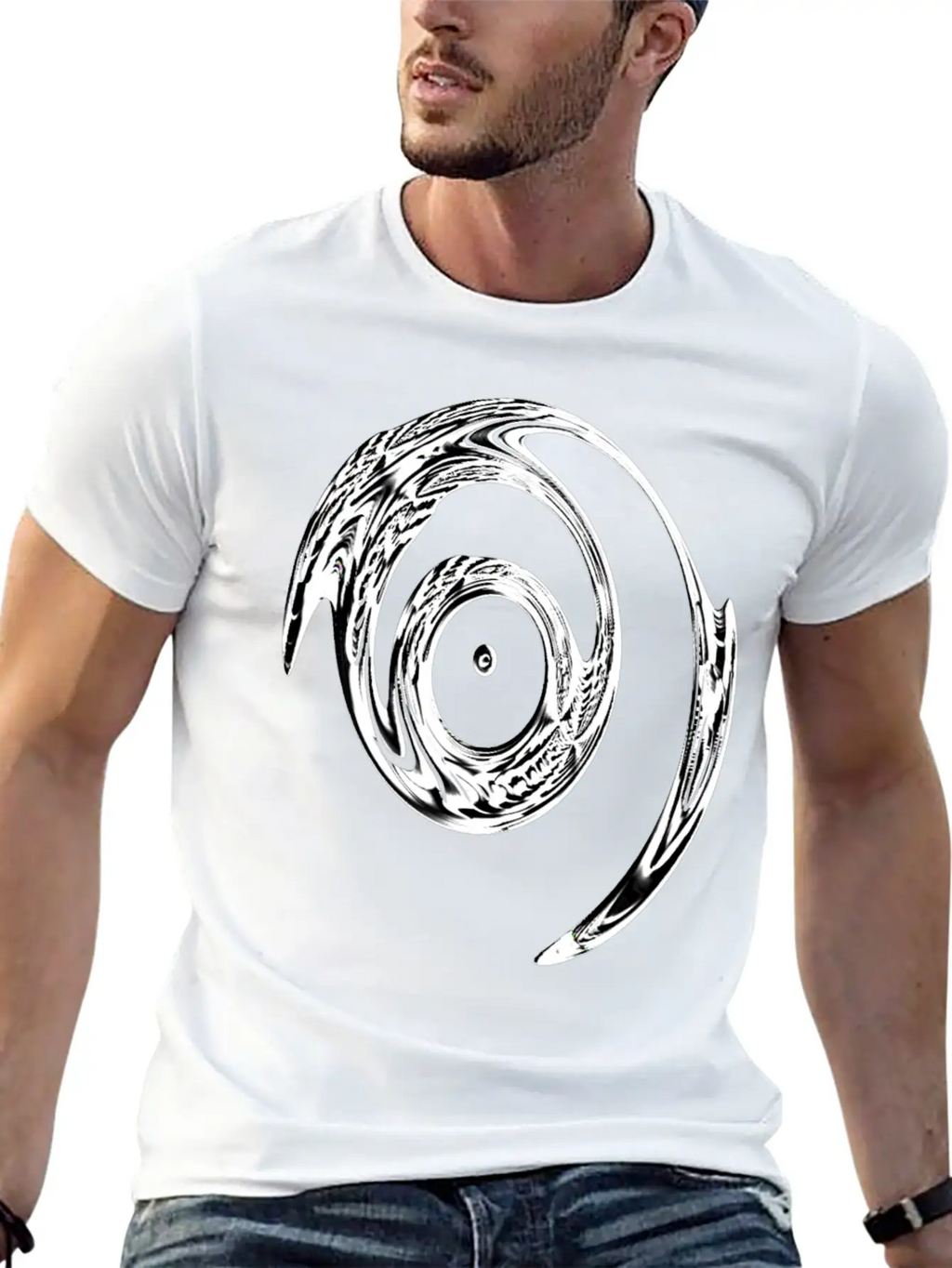 Black White Tribal Linear Timeless Short Sleeve Tee – Comfy And Minimalist Design
