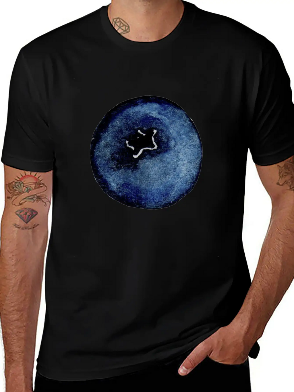 Blackberry Watercolor Breathable Soft Cotton T-Shirt – Timeless Casual Look