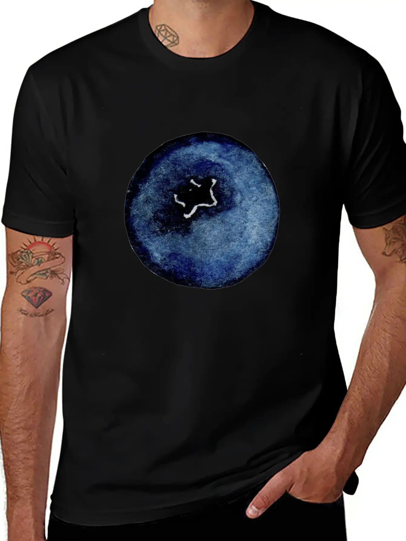 Blackberry Watercolor Breathable Soft Cotton T-Shirt – Timeless Casual Look