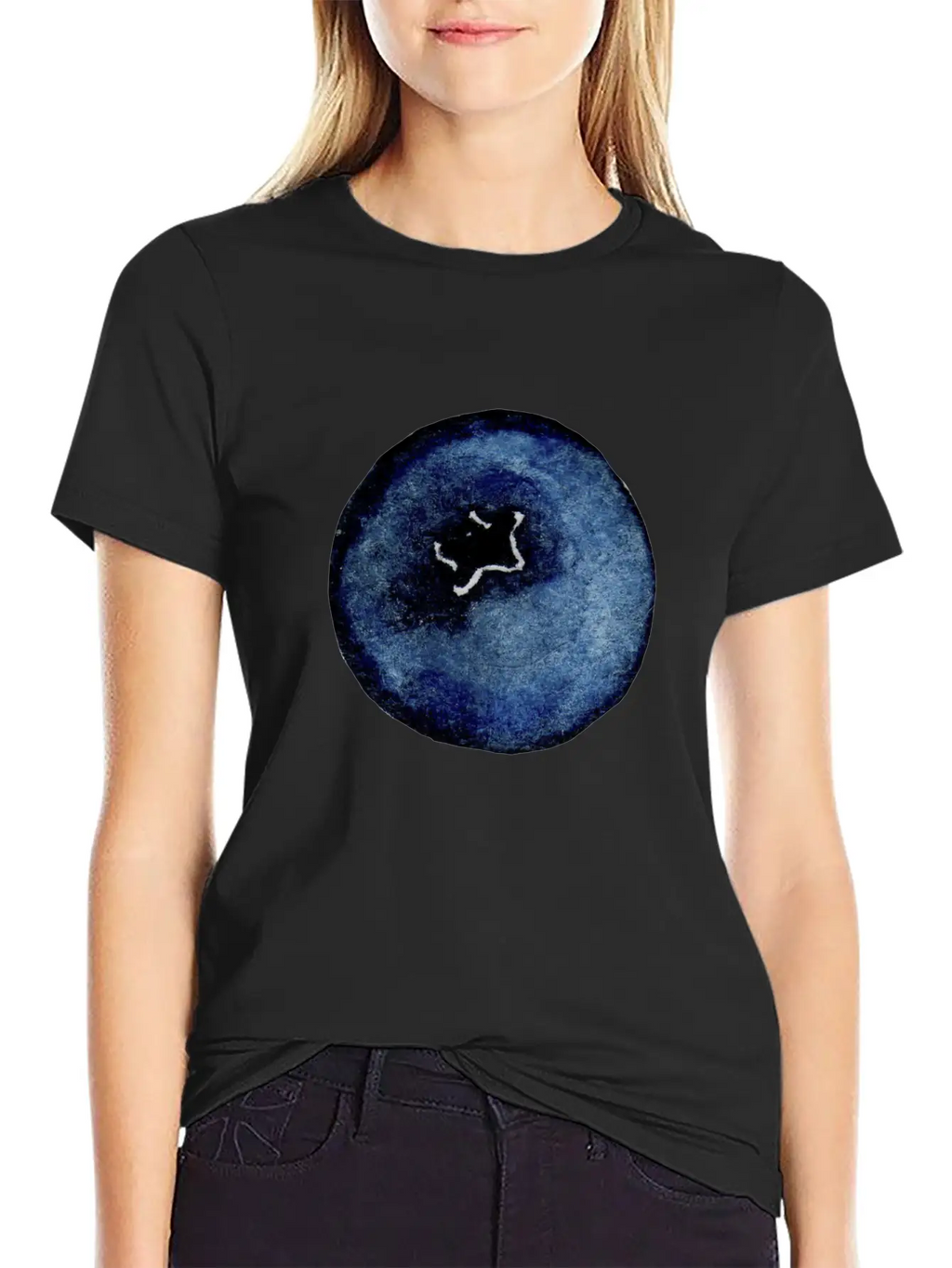 Blackberry Watercolor Breathable Soft Cotton T-Shirt – Timeless Casual Look