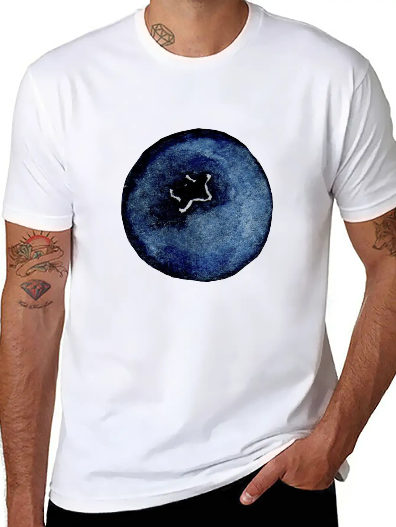 Blackberry Watercolor Breathable Soft Cotton T-Shirt – Timeless Casual Look