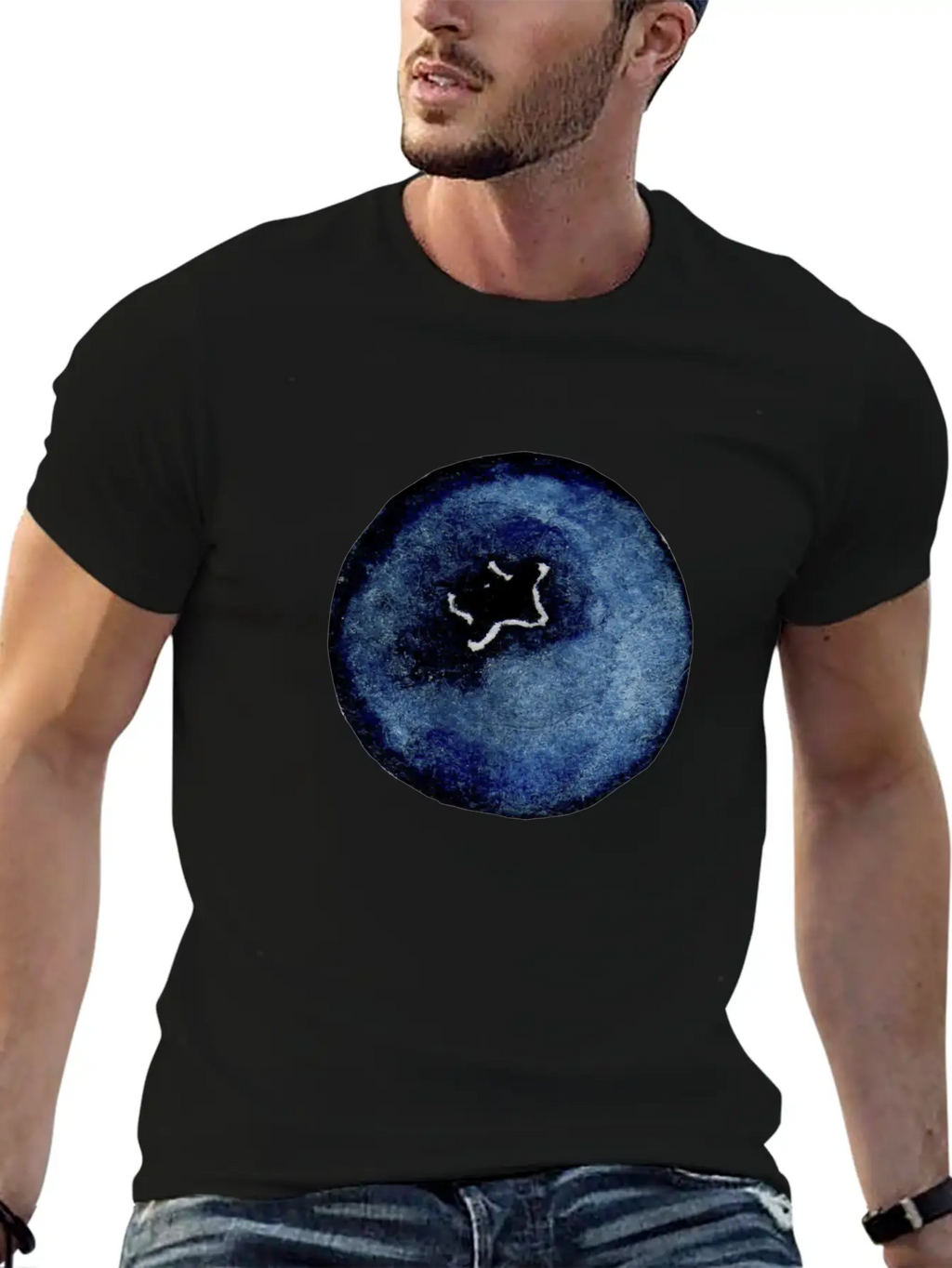 Blackberry Watercolor Breathable Soft Cotton T-Shirt – Timeless Casual Look