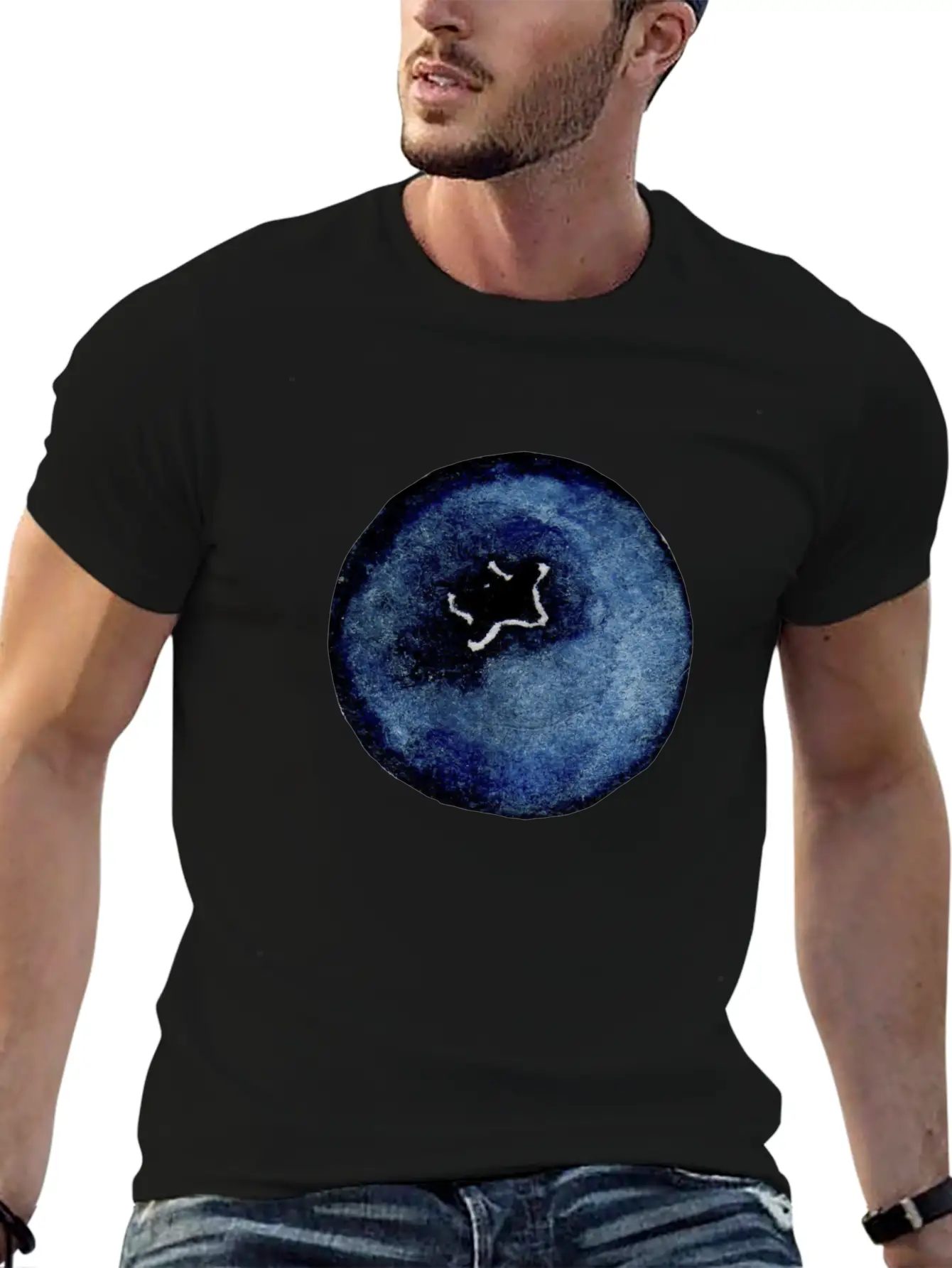 Blackberry Watercolor Breathable Soft Cotton T-Shirt – Timeless Casual Look