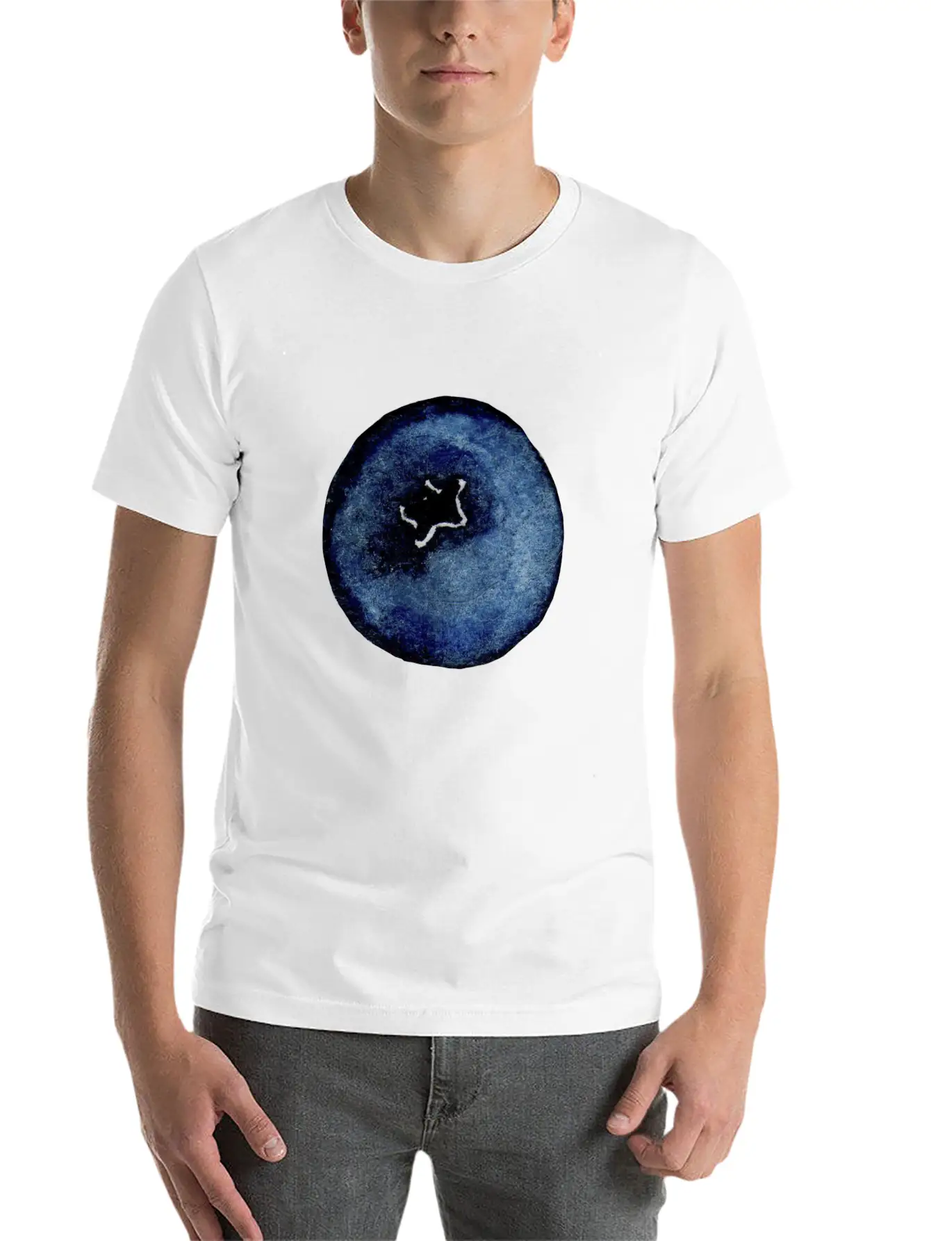 Blackberry Watercolor Breathable Soft Cotton T-Shirt – Timeless Casual Look