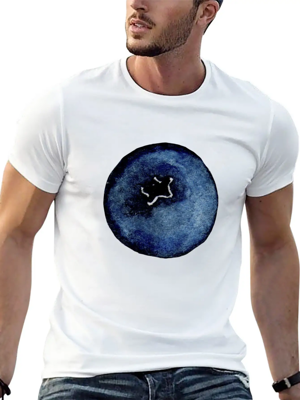 Blackberry Watercolor Breathable Soft Cotton T-Shirt – Timeless Casual Look