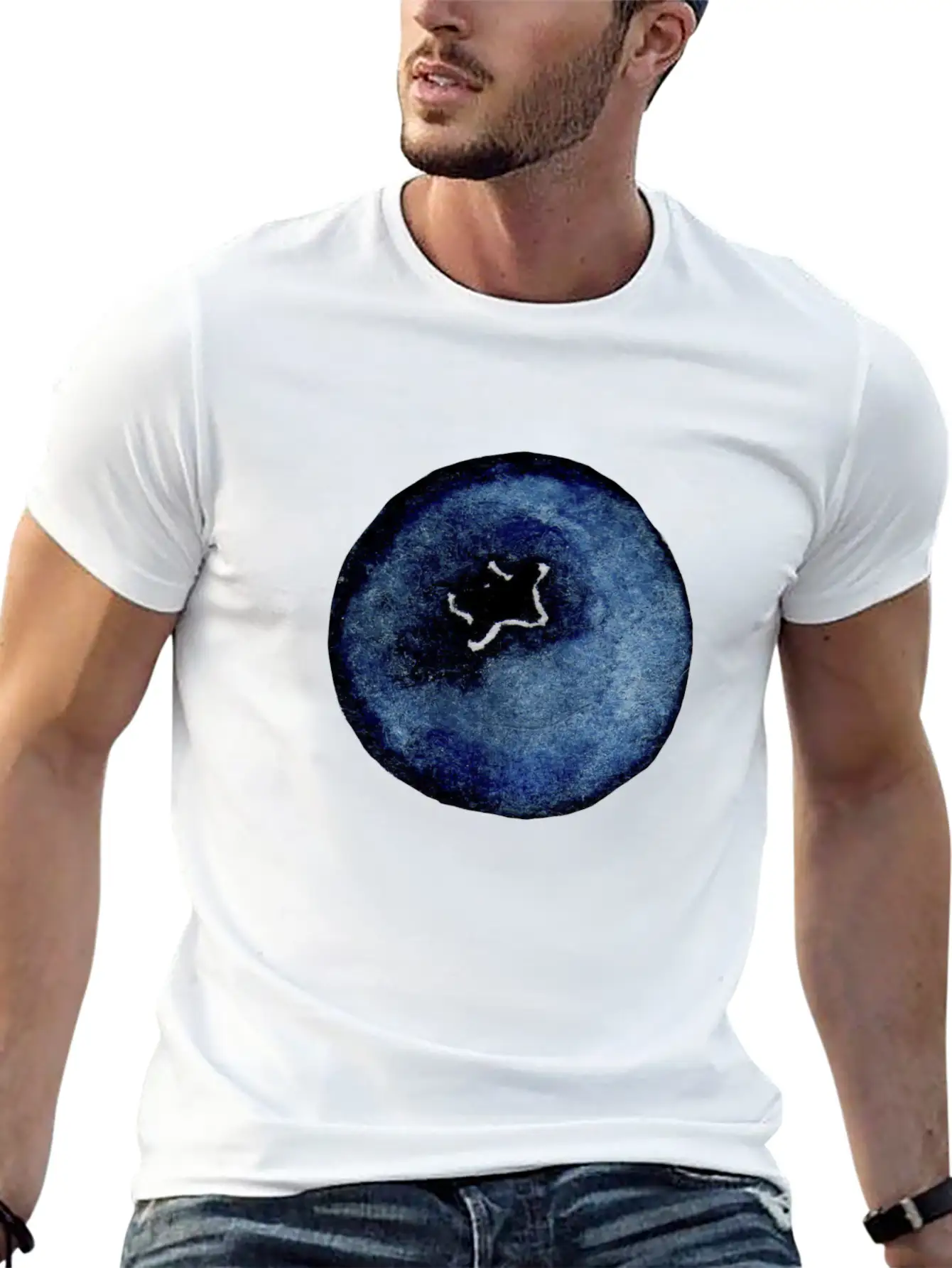 Blackberry Watercolor Breathable Soft Cotton T-Shirt – Timeless Casual Look