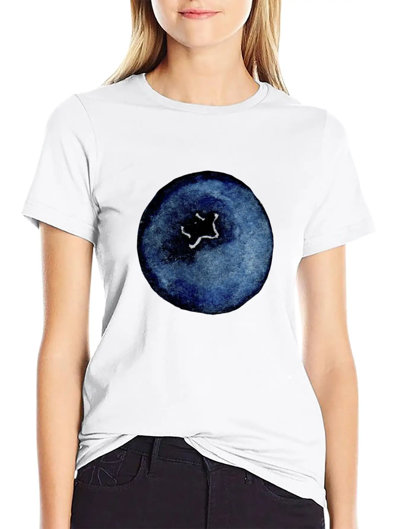 Blackberry Watercolor Breathable Soft Cotton T-Shirt – Timeless Casual Look