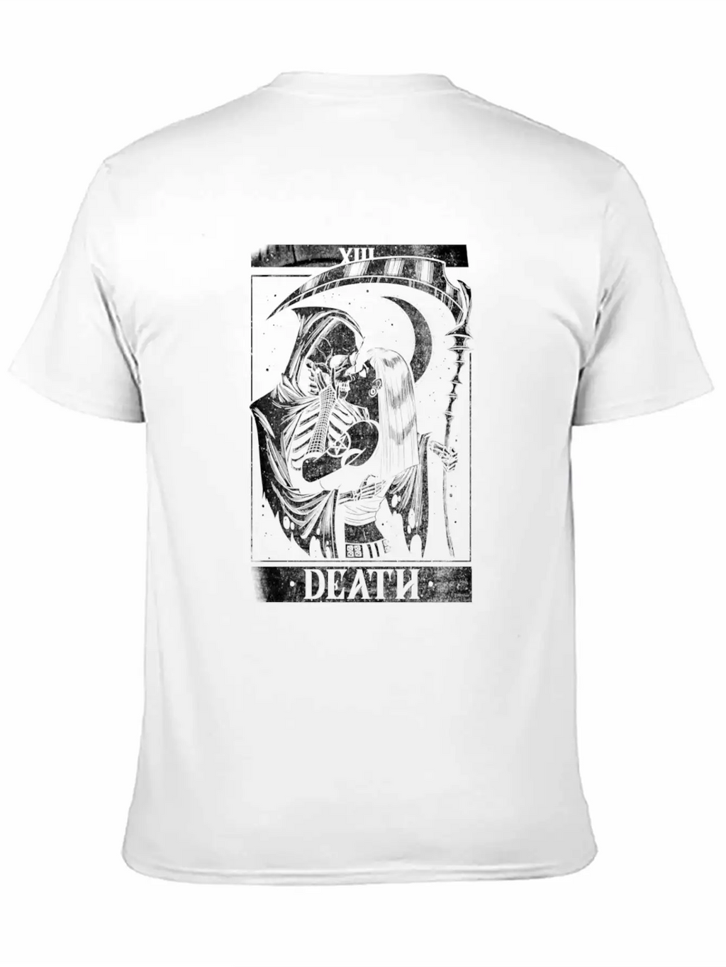 Blackcraft Death The Grim Reaper Kiss Tarot Card Relaxed Everyday Tee – Lightweight And Durable Cotton