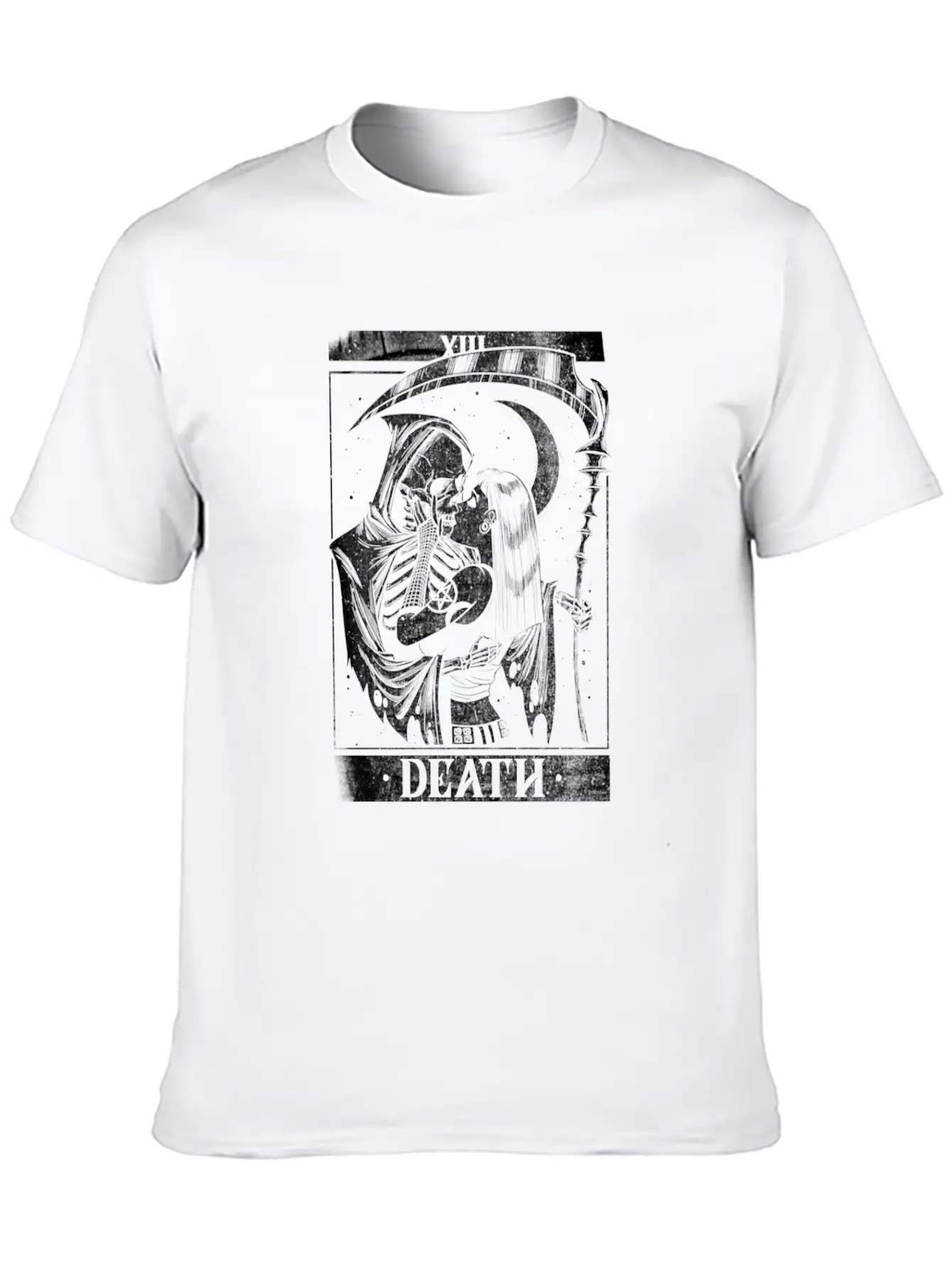 Blackcraft Death The Grim Reaper Kiss Tarot Card Relaxed Everyday Tee – Lightweight And Durable Cotton