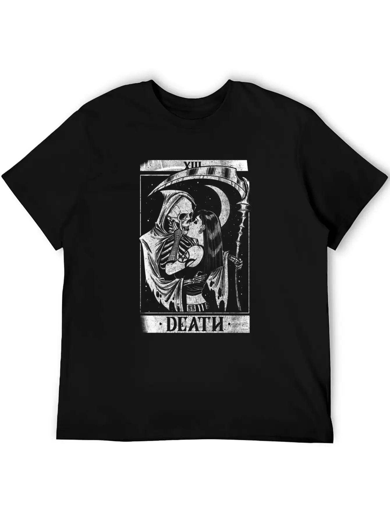 Blackcraft Death The Grim Reaper Kiss Tarot Card Relaxed Everyday Tee – Lightweight And Durable Cotton