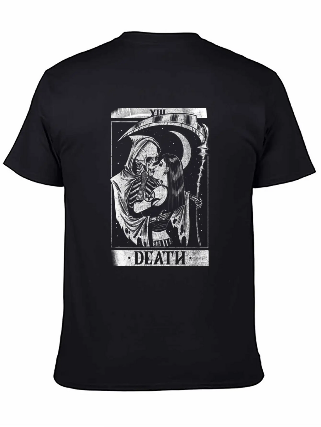 Blackcraft Death The Grim Reaper Kiss Tarot Card Relaxed Everyday Tee – Lightweight And Durable Cotton