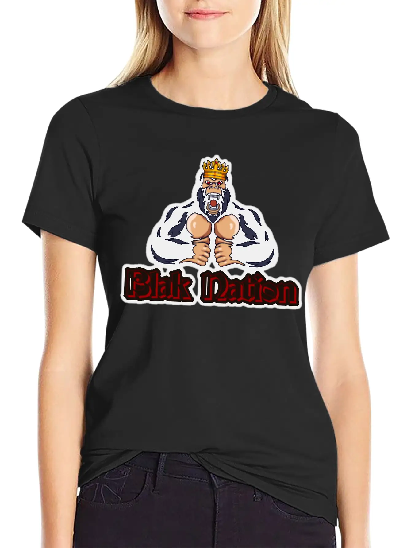 Blak Nation King Ape Classic Cotton Tee – Unisex Comfort For Any Season