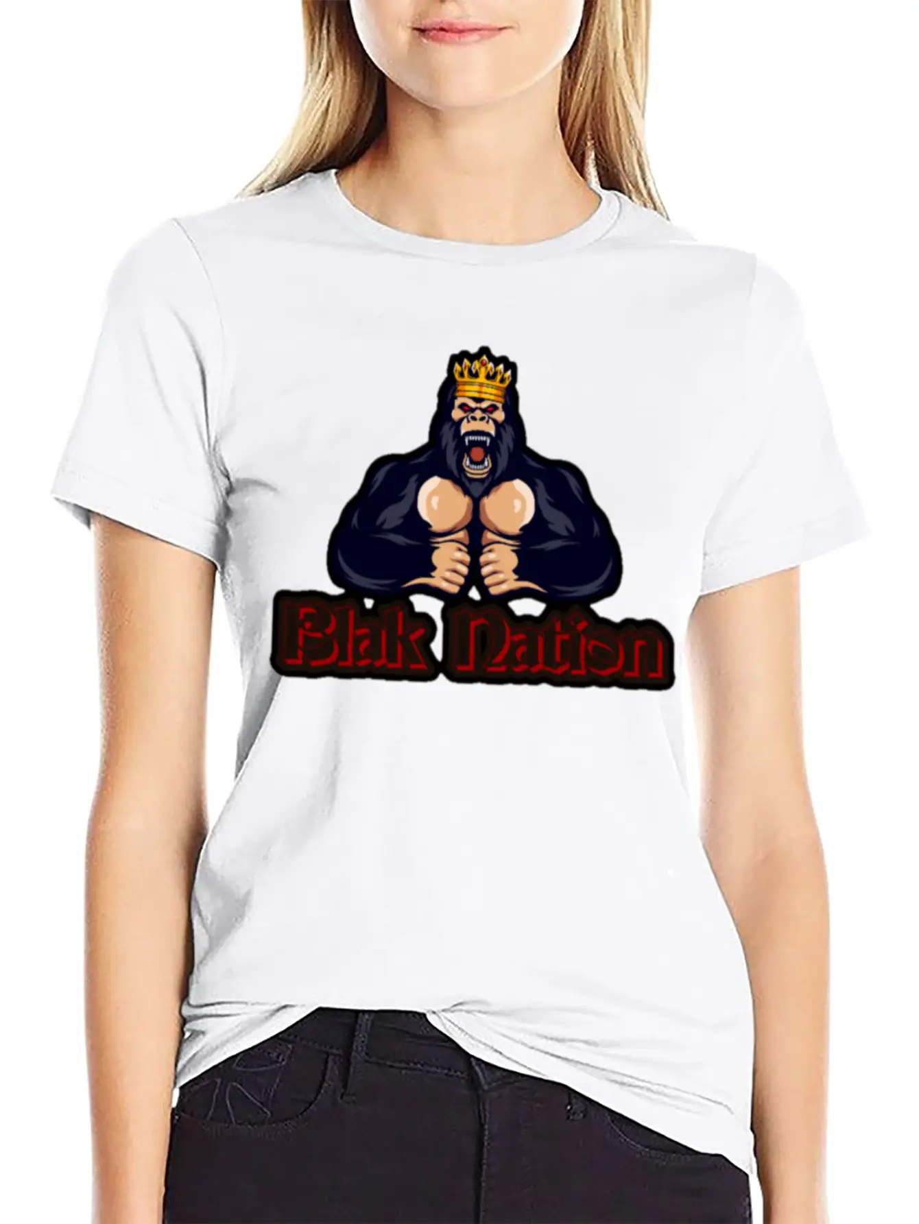 Blak Nation King Ape Classic Cotton Tee – Unisex Comfort For Any Season