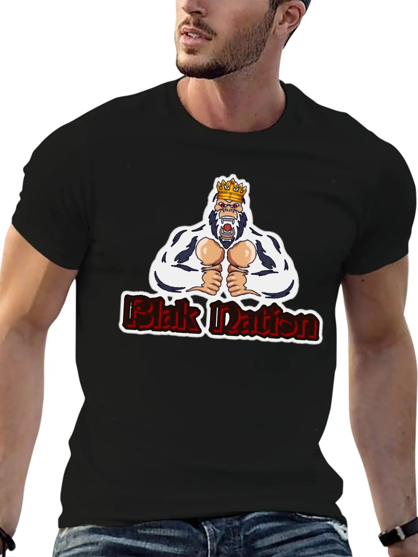 Blak Nation King Ape Classic Cotton Tee – Unisex Comfort For Any Season