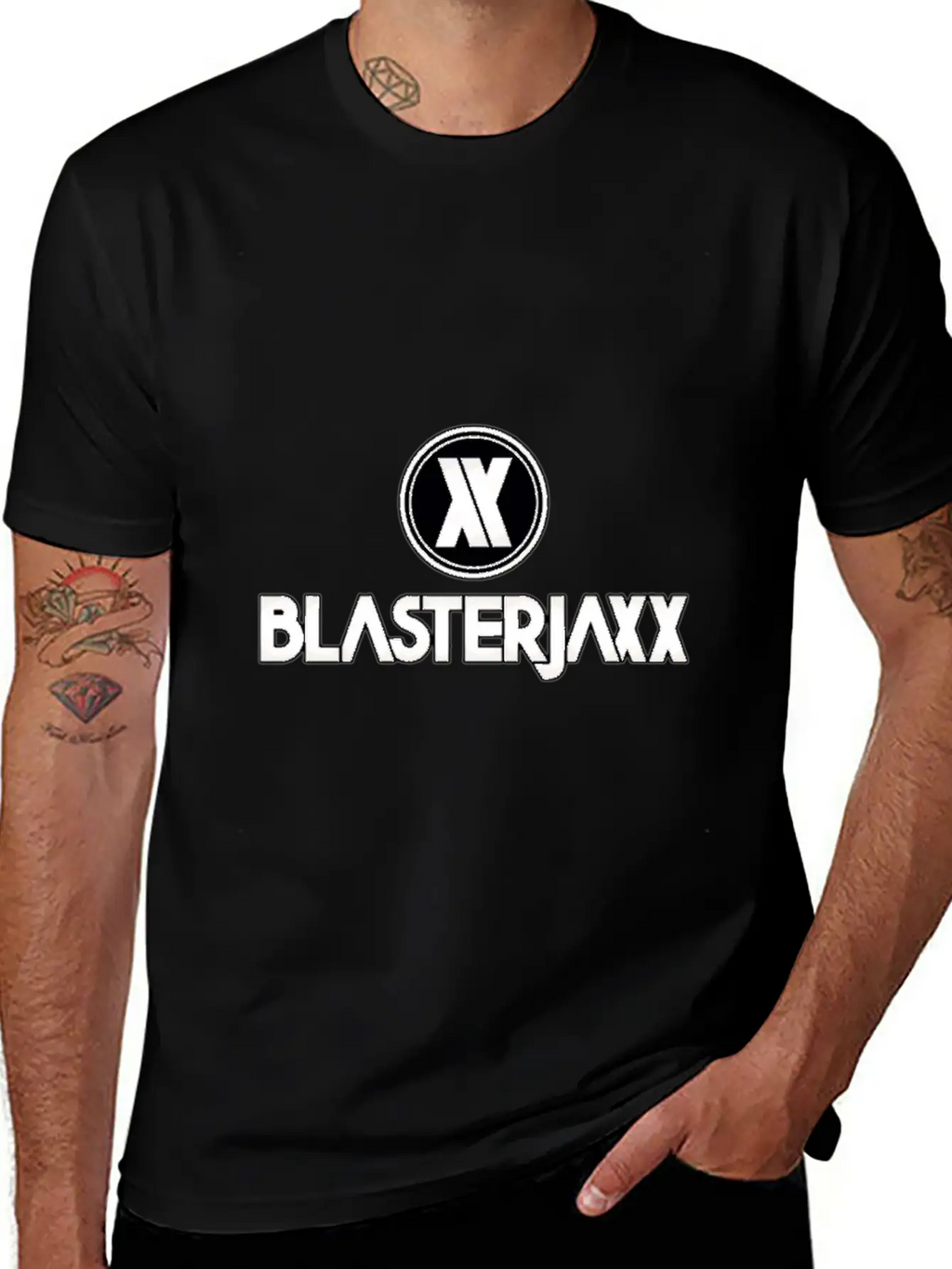 Blasterjaxx Black Breathable Graphic T-Shirt – Perfect For Casual Days