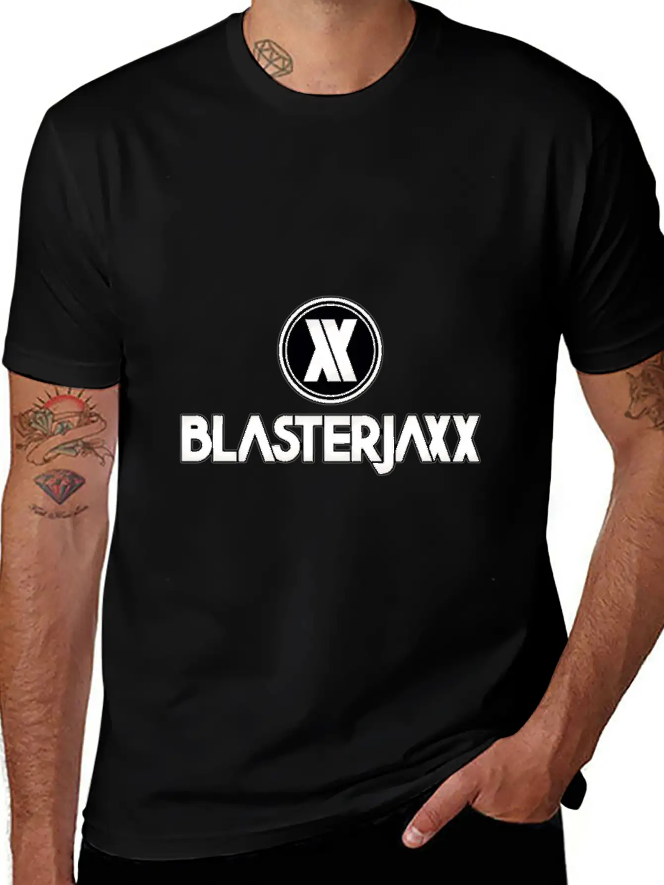 Blasterjaxx Black Breathable Graphic T-Shirt – Perfect For Casual Days
