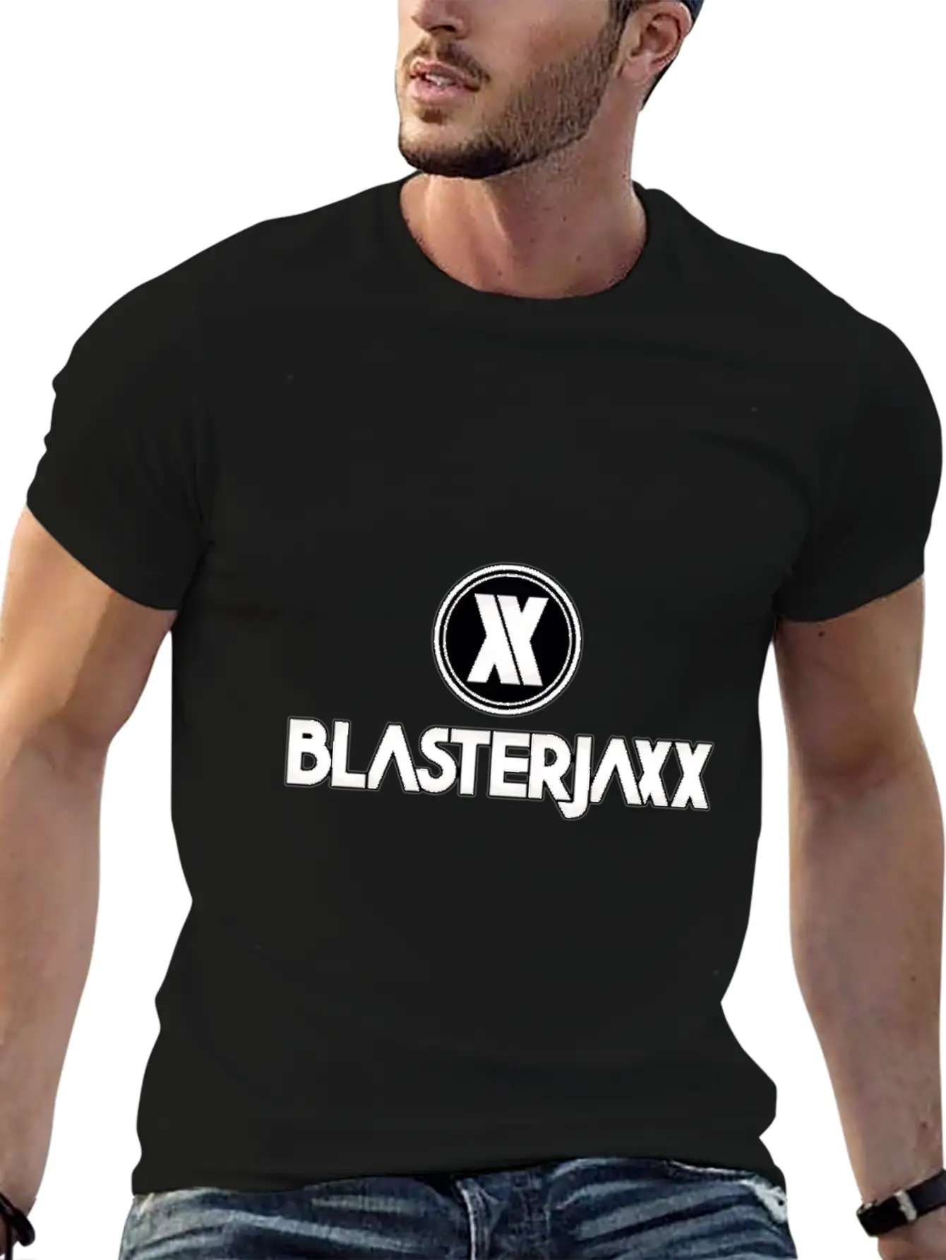 Blasterjaxx Black Breathable Graphic T-Shirt – Perfect For Casual Days