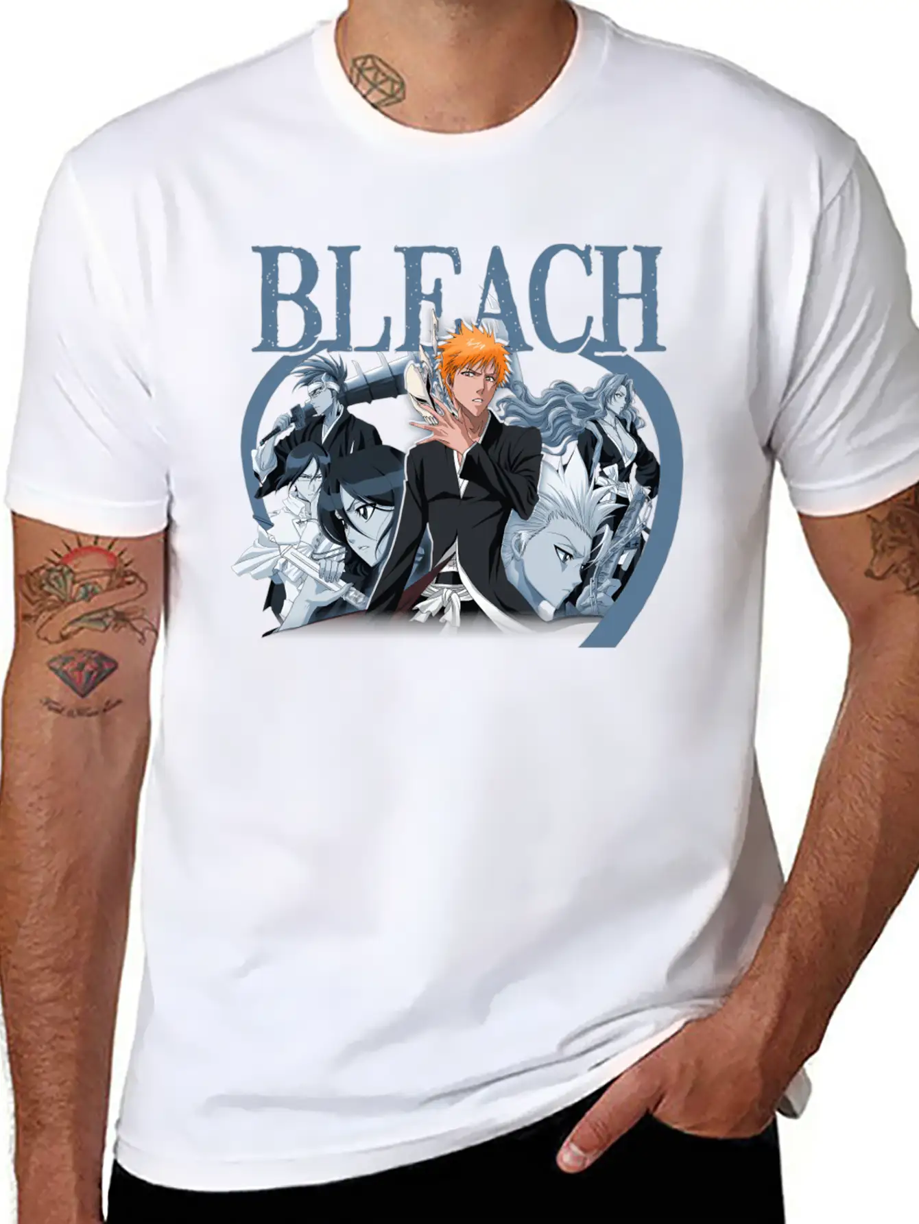 Bleach Blue Duotone Color Essential Cotton Tee For Daily Outfits – Unisex Style