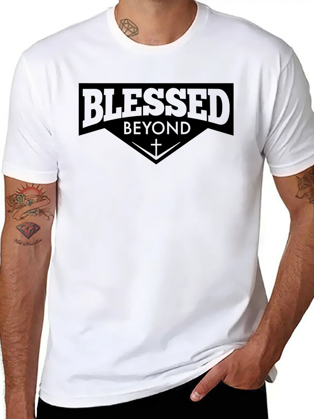 Blessed Beyond Christian, Jesus, Faith, Religion Breathable Soft Cotton T-Shirt – Timeless Casual Look